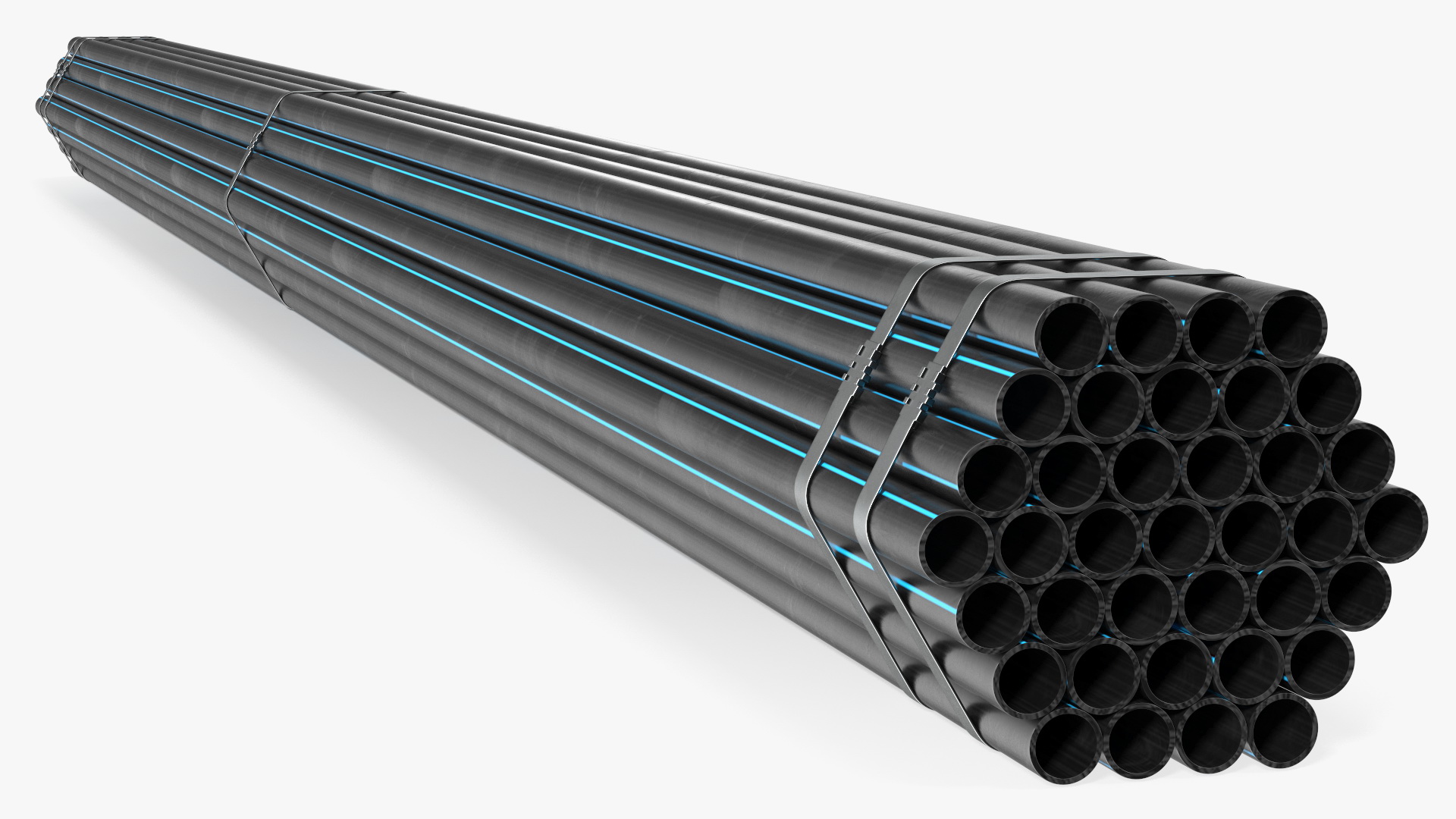 Plastic Pipes Bundle 6 Meters 3D model