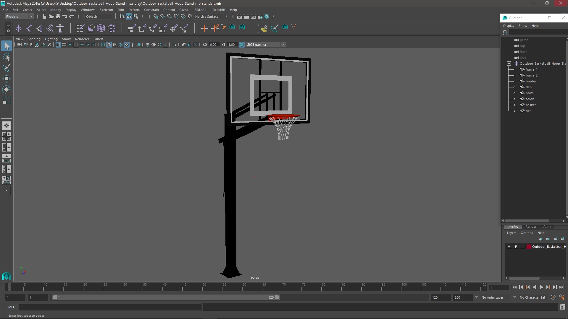 Outdoor Basketball Hoop Stand 3D model