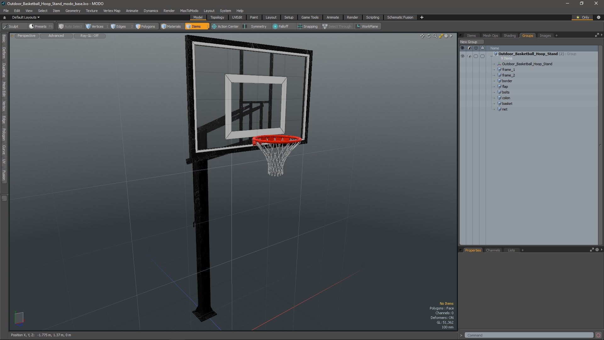 Outdoor Basketball Hoop Stand 3D model