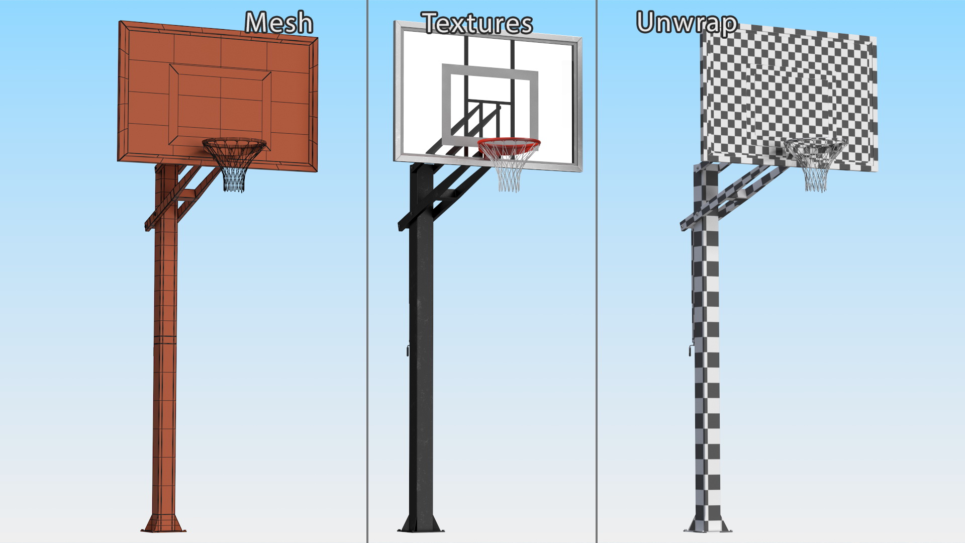 Outdoor Basketball Hoop Stand 3D model