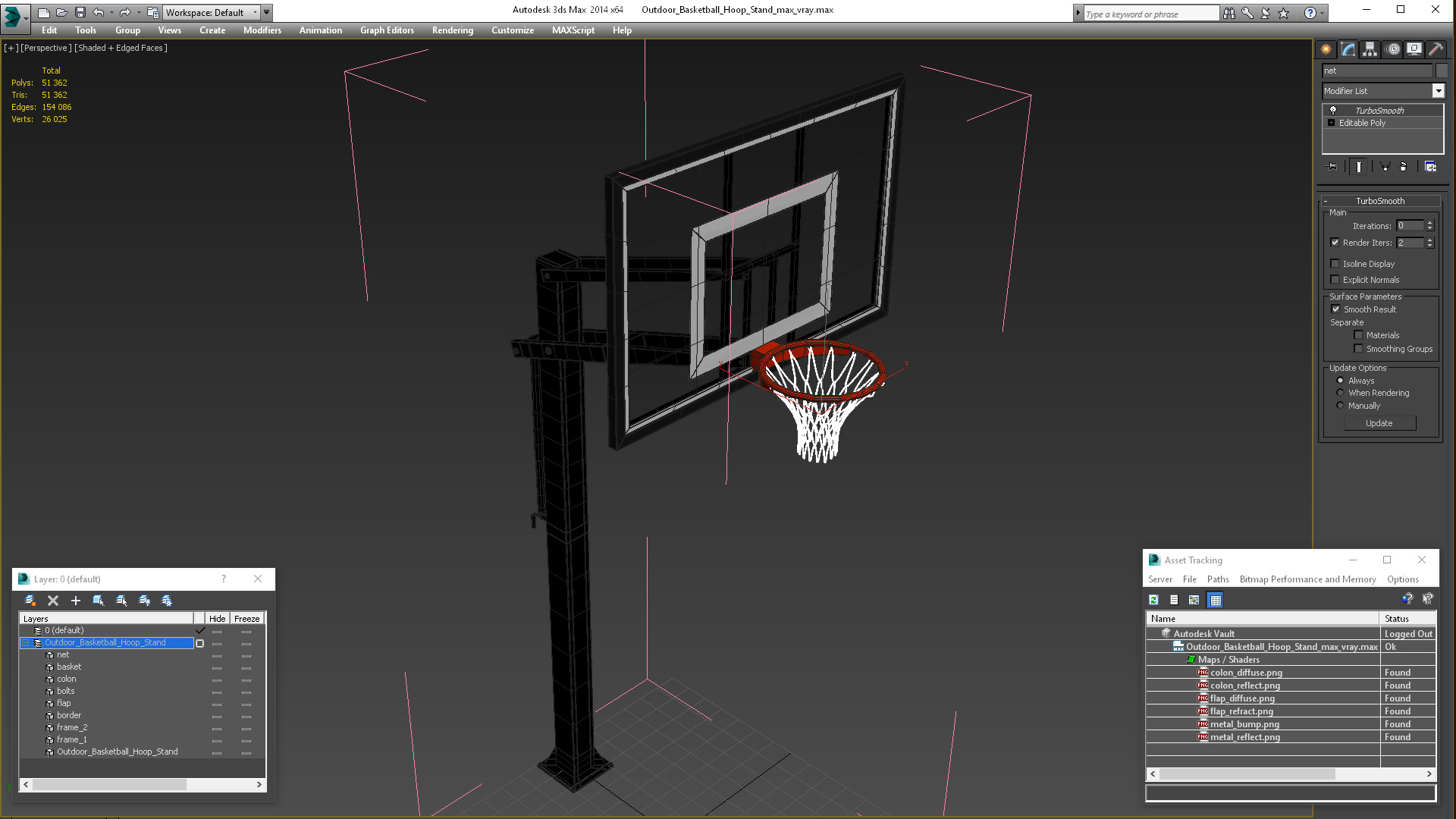 Outdoor Basketball Hoop Stand 3D model