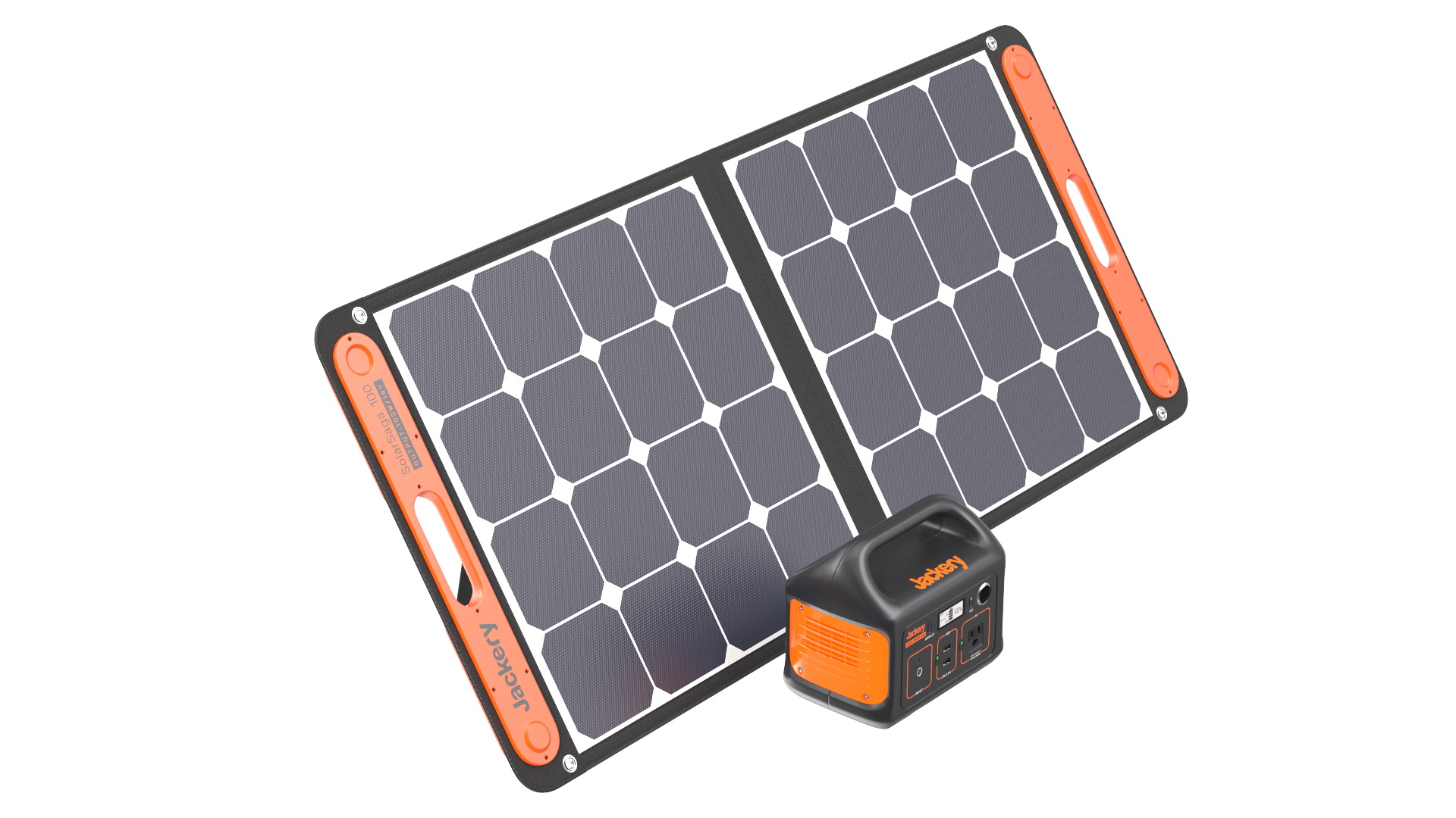 Jackery Power Station with Portable Solar Panel 3D