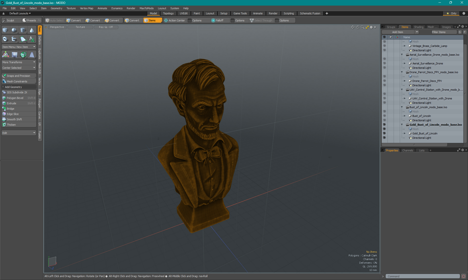 3D model Gold Bust of Lincoln