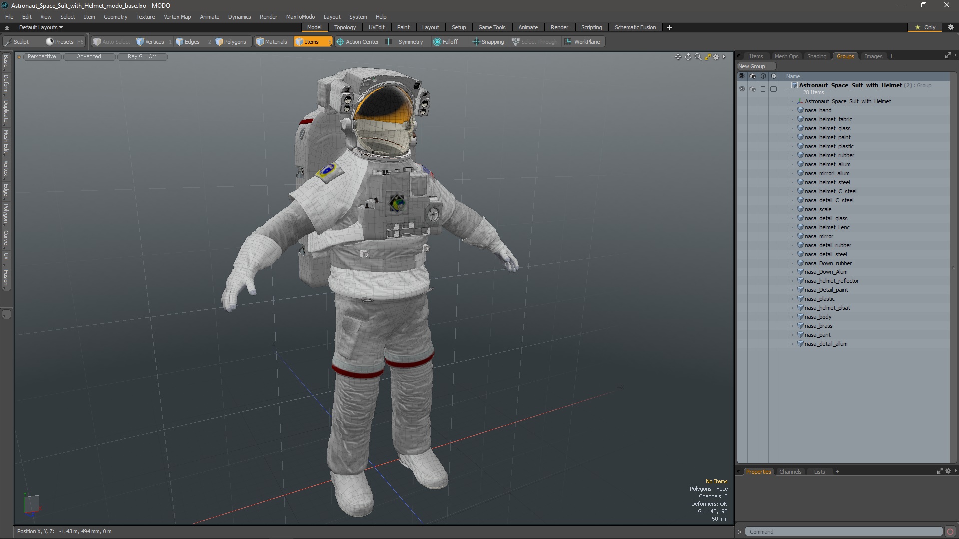 Astronaut Space Suit with Helmet 3D