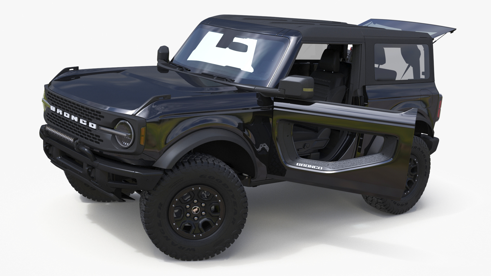 Ford Bronco Two Door 4X4 Shadow Black Rigged 3D model