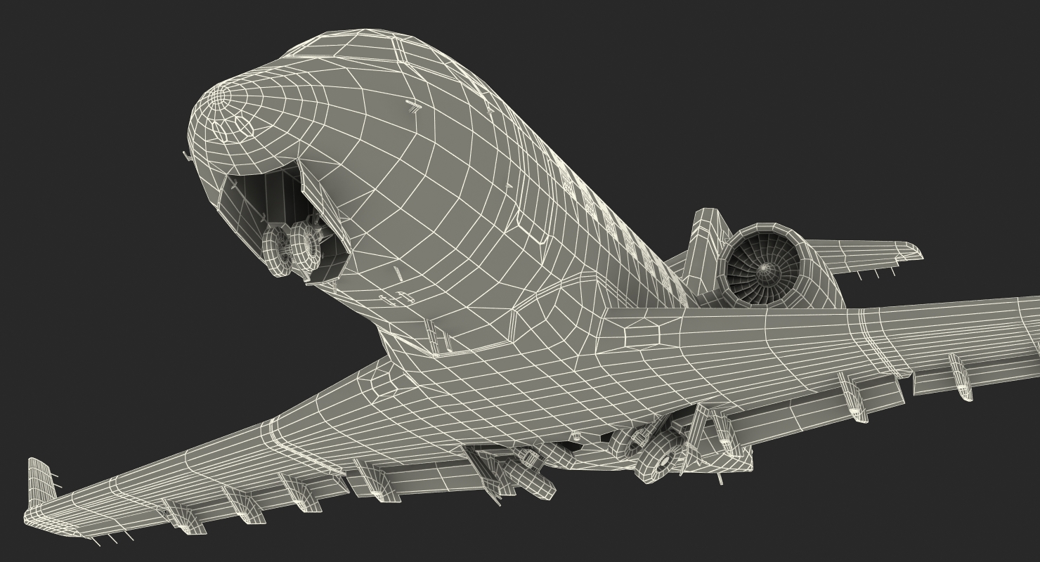 3D Swiss Air Ambulance Jet Bombardier Challenger 604 Rigged