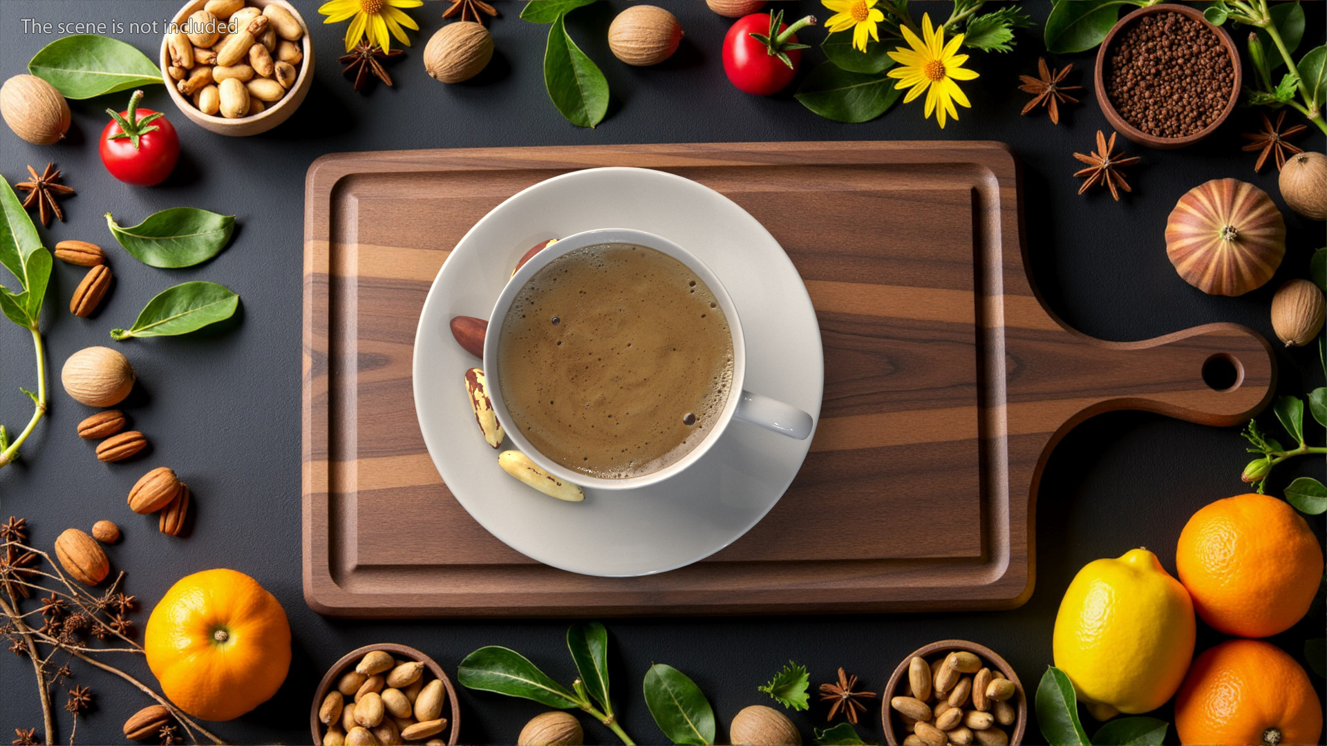 Coffee Cup with Brazil Nuts 3D