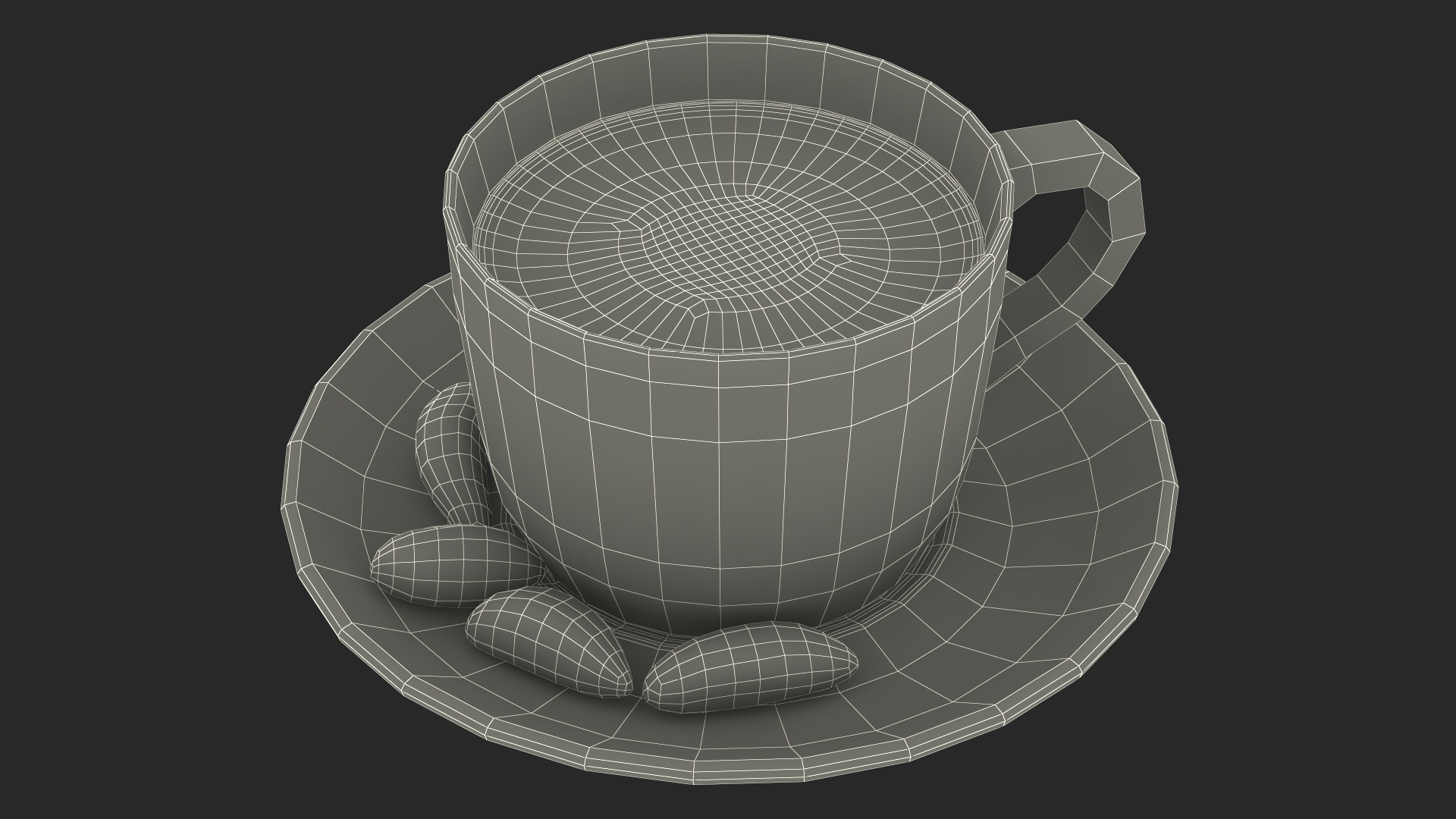 Coffee Cup with Brazil Nuts 3D