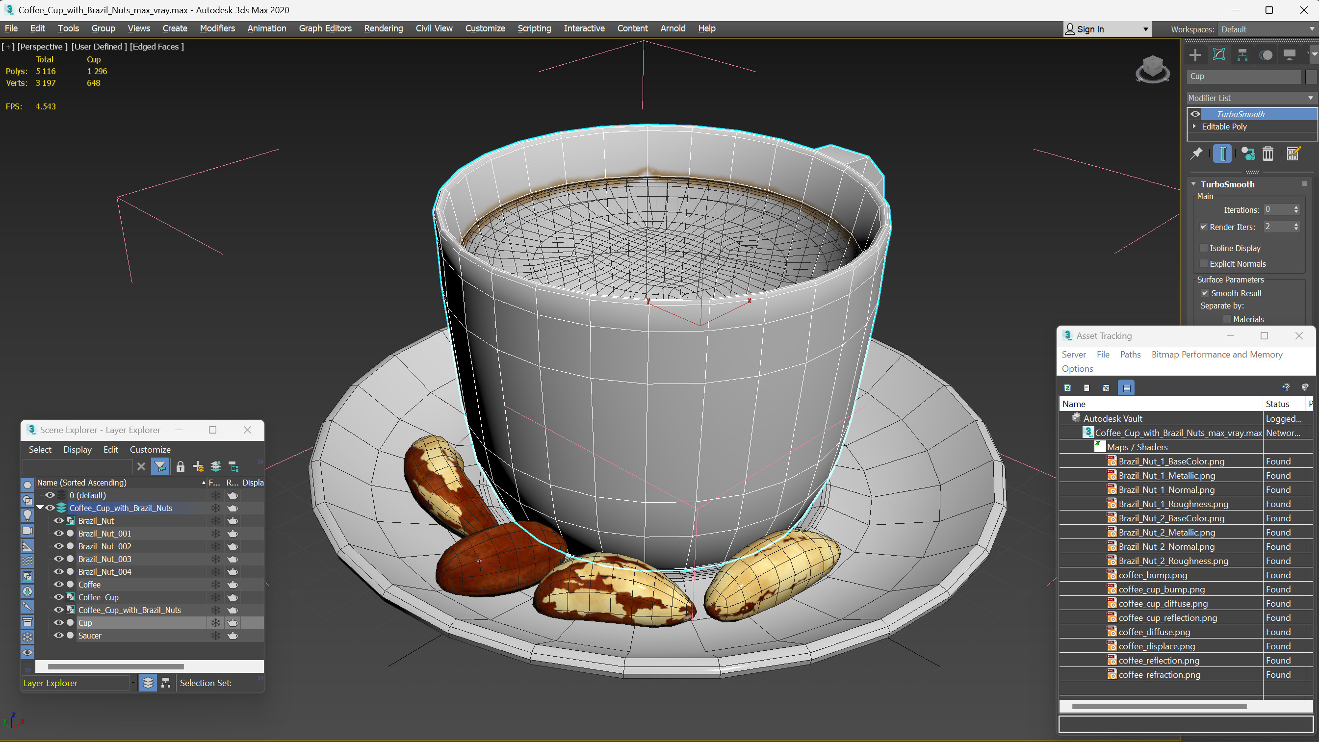 Coffee Cup with Brazil Nuts 3D