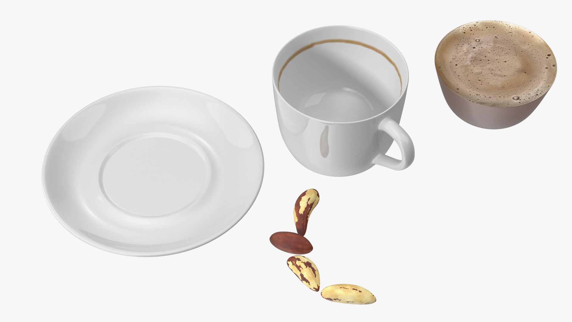 Coffee Cup with Brazil Nuts 3D