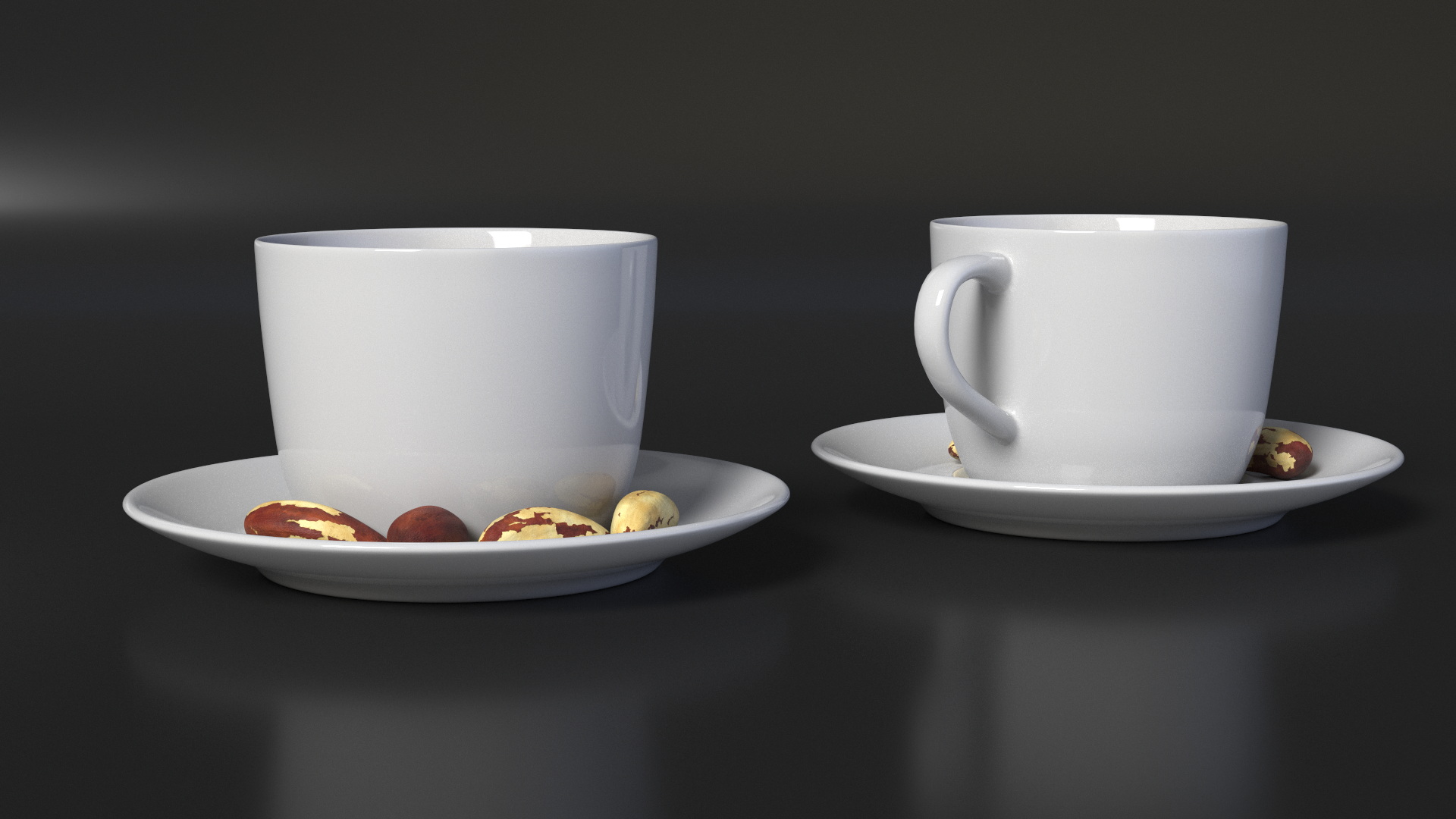 Coffee Cup with Brazil Nuts 3D