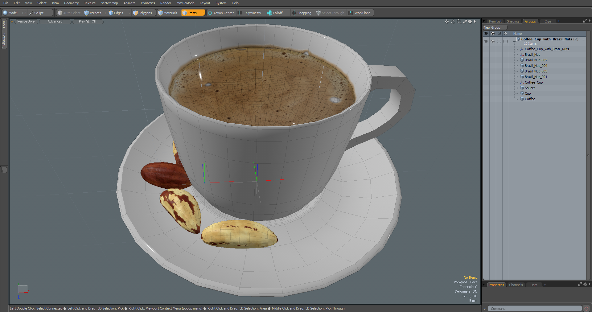 Coffee Cup with Brazil Nuts 3D