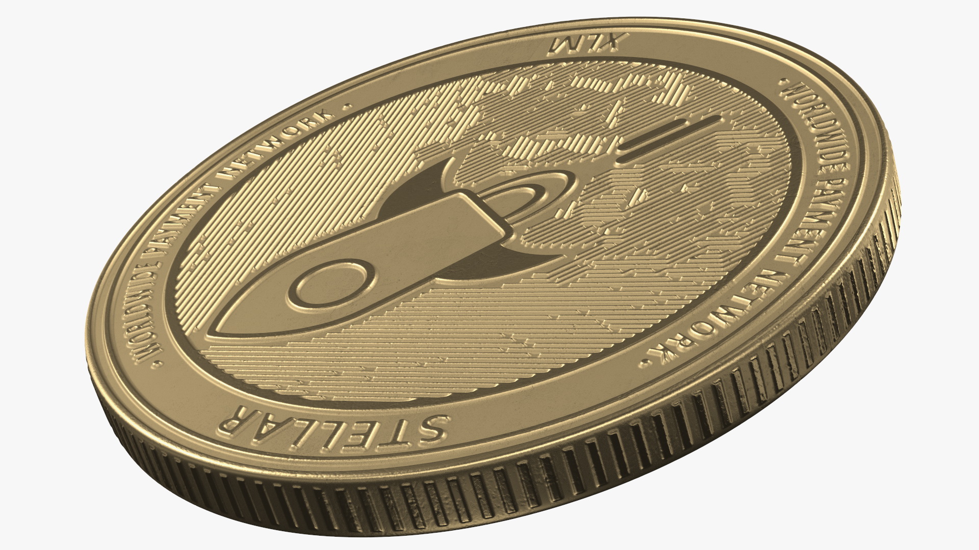 Stellar Lumens XLM Physical Coin Gold 3D