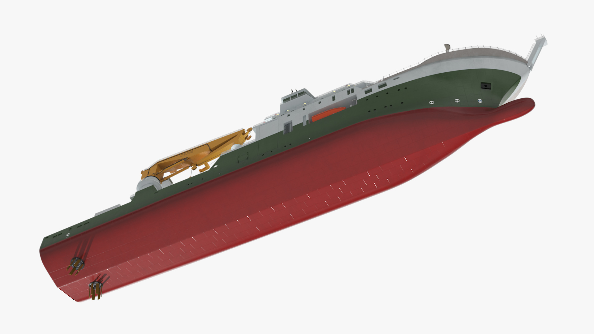 3D Research Vessel with Helicopter and Containers