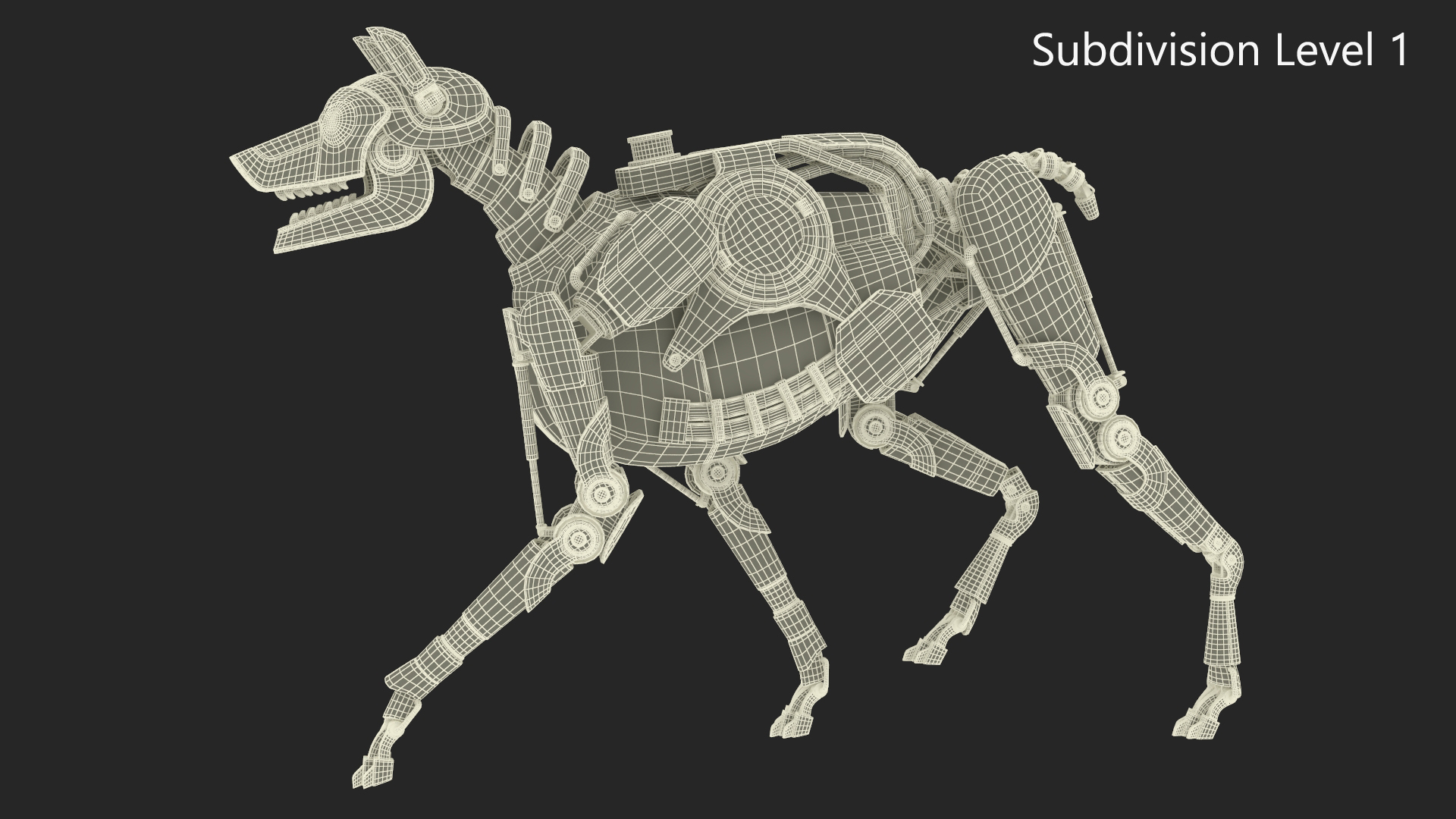 Futuristic Robotic Dog White in Walking Pose 3D model