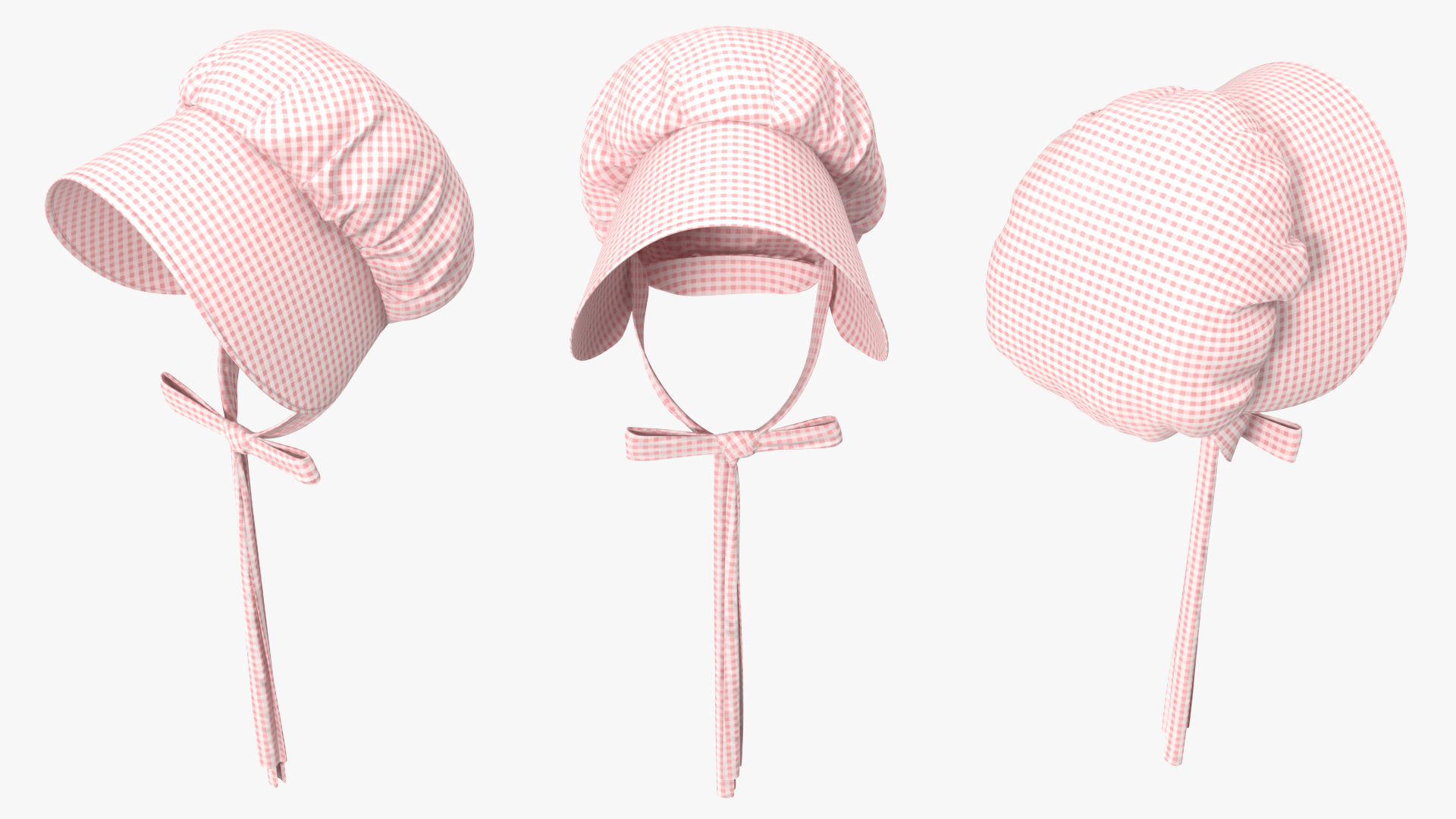 3D Cotton Bonnet Pink model