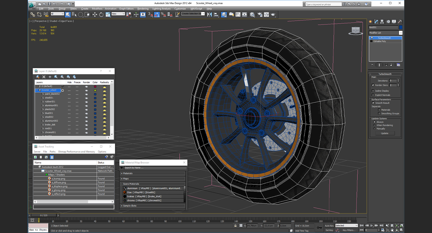 3D Scooter Wheel model