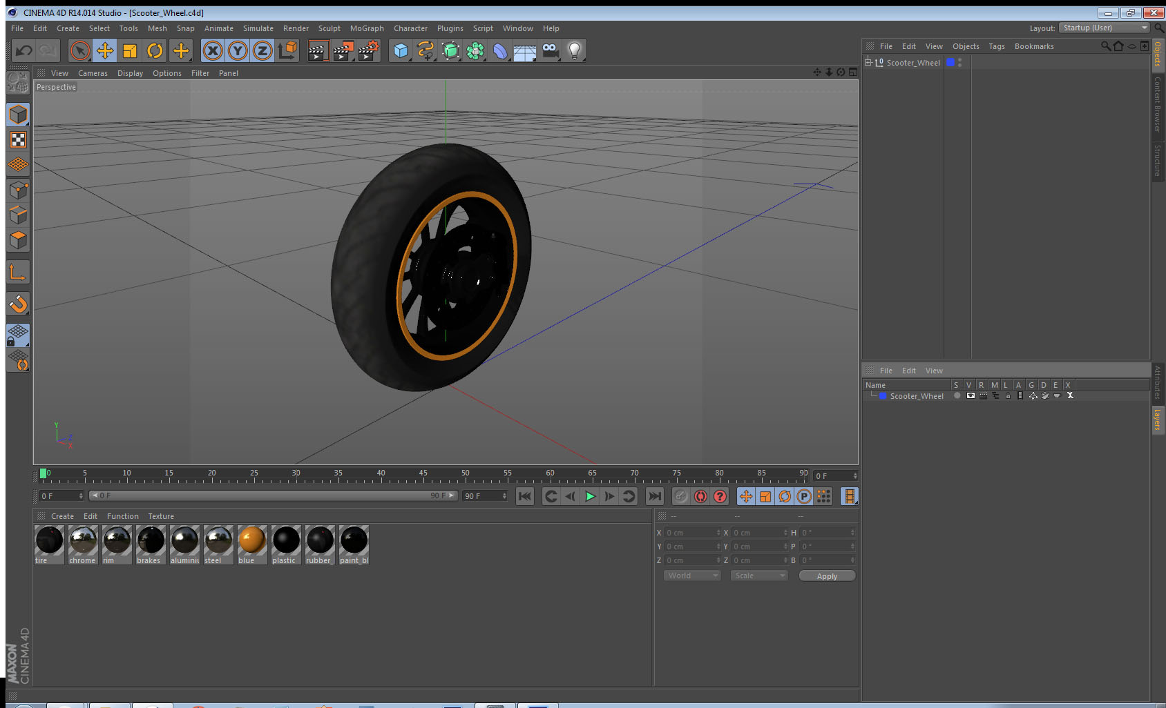 3D Scooter Wheel model