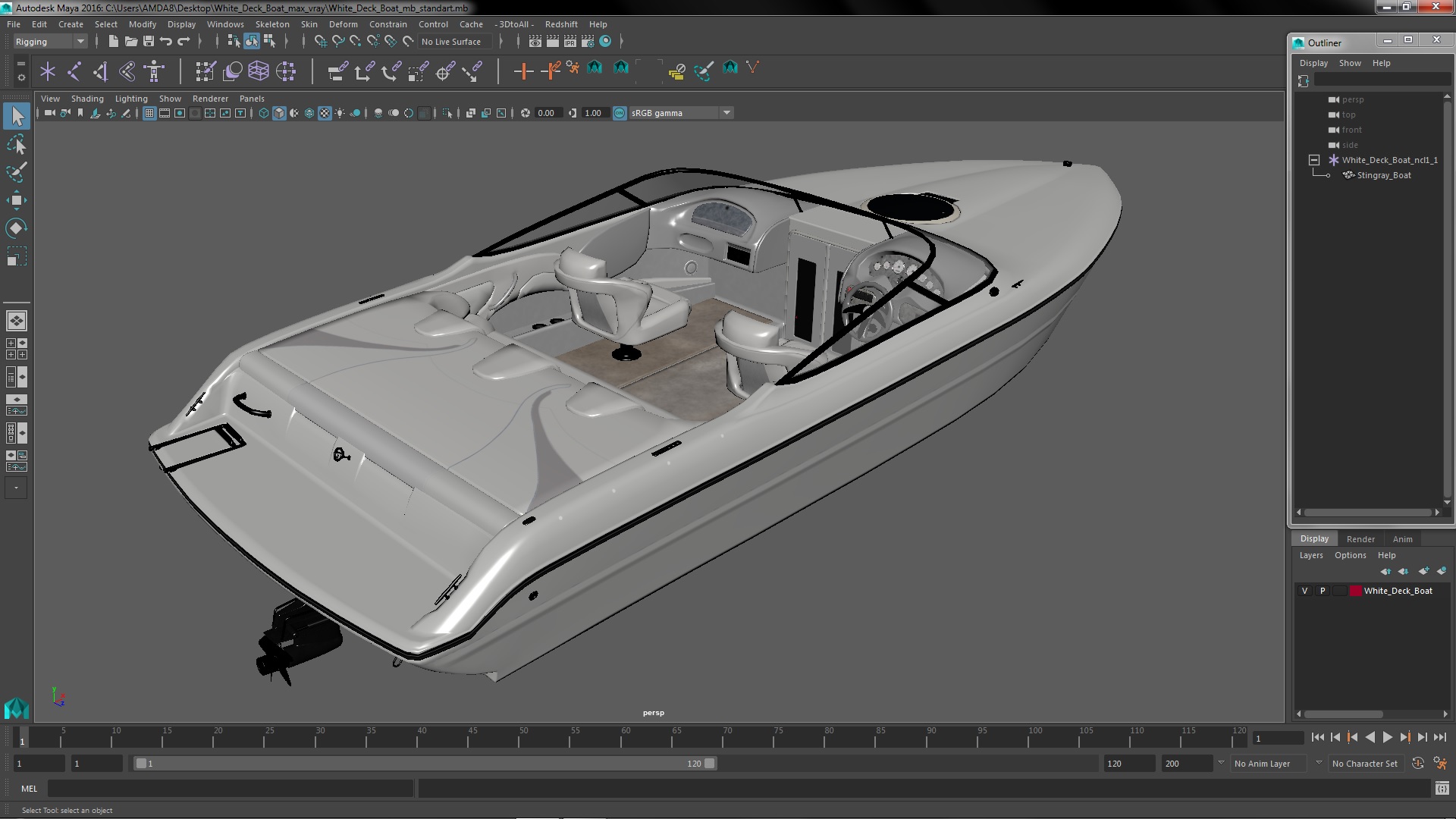 3D model White Deck Boat