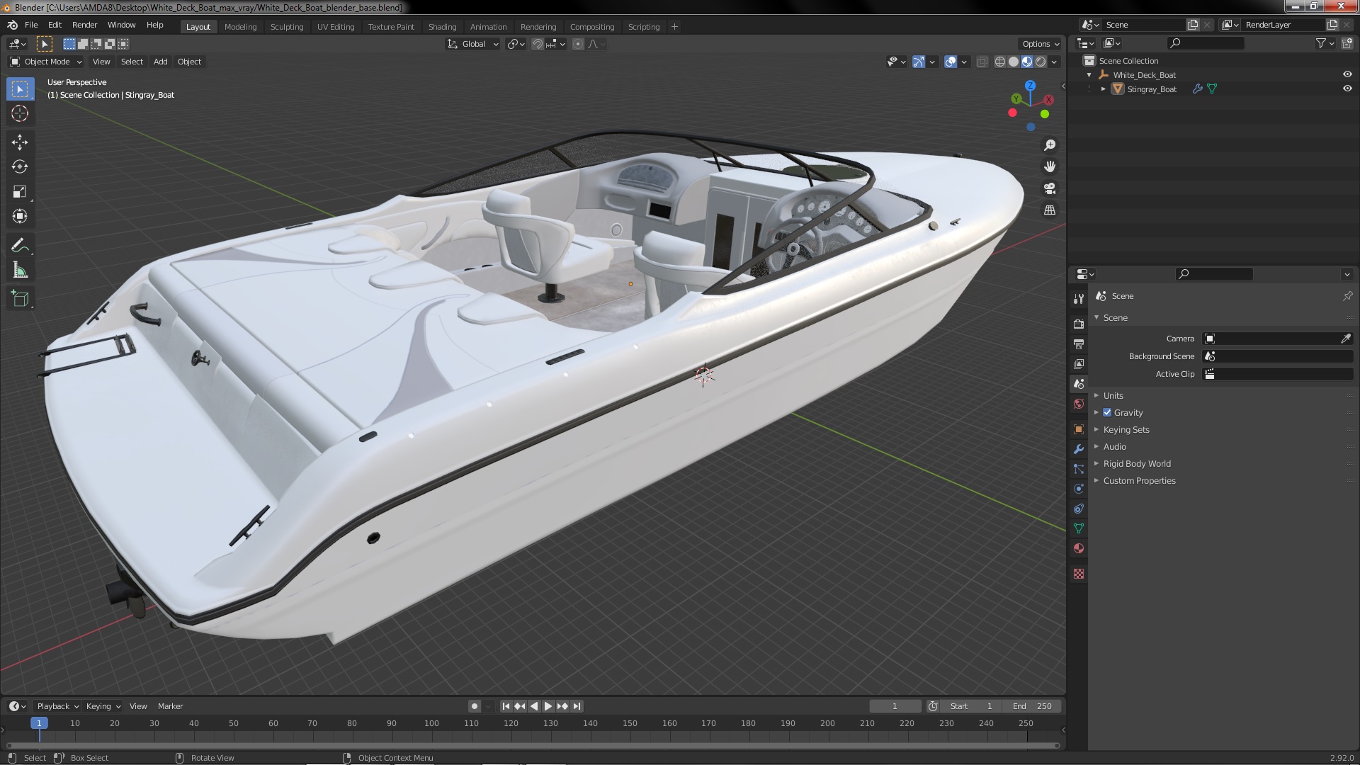 3D model White Deck Boat