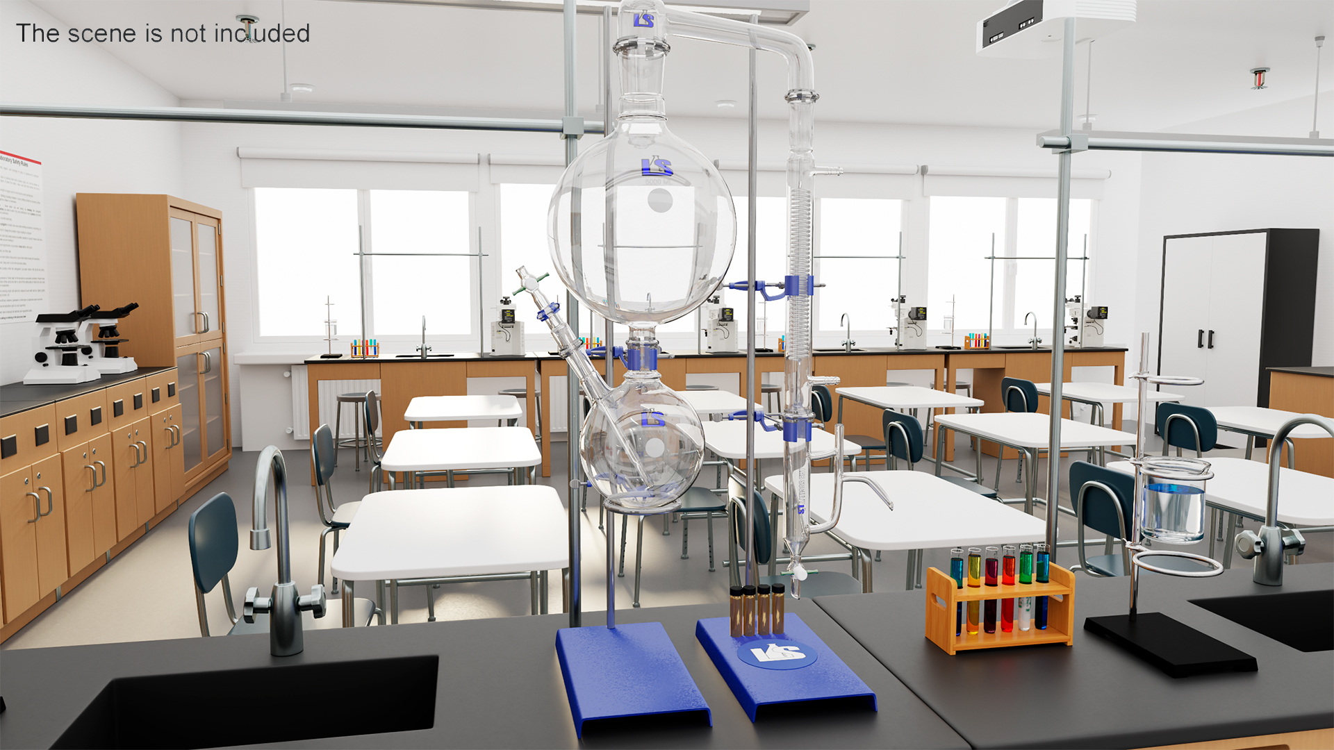 3D Laboratory Interior with Equipment and Furniture model