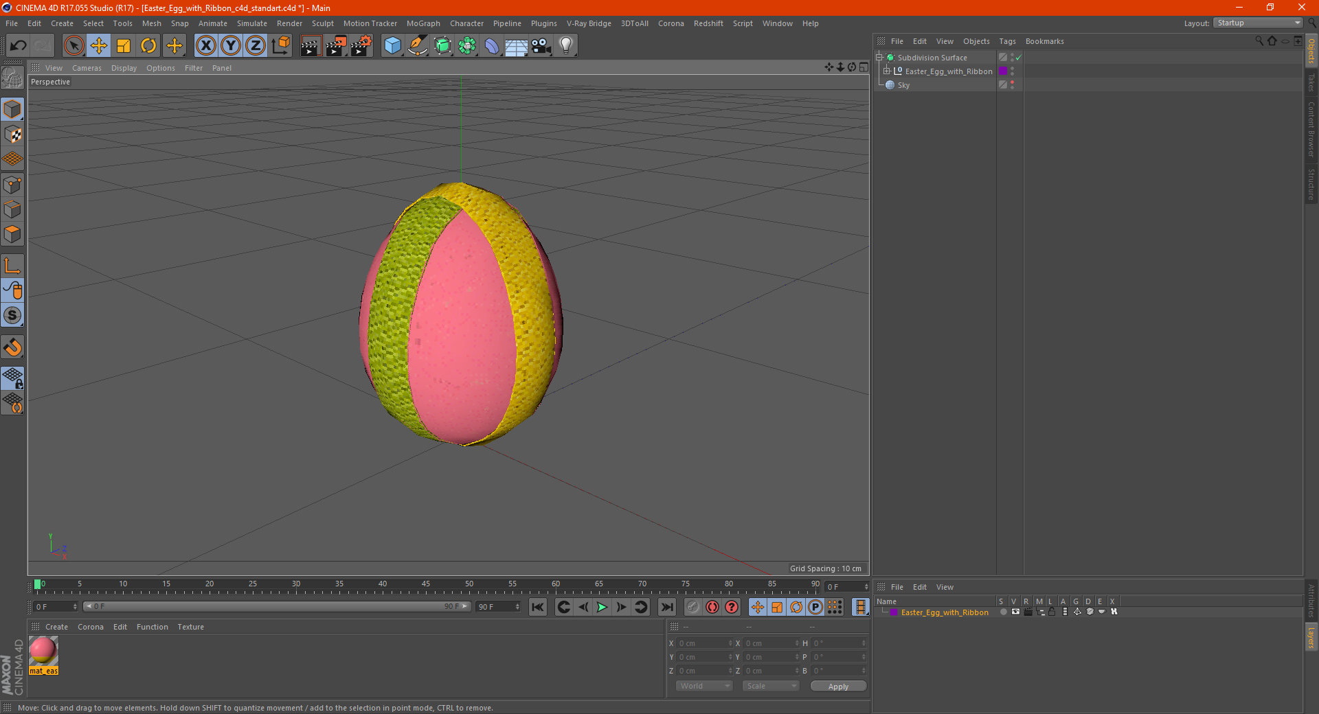 Easter Egg with Ribbon 3D