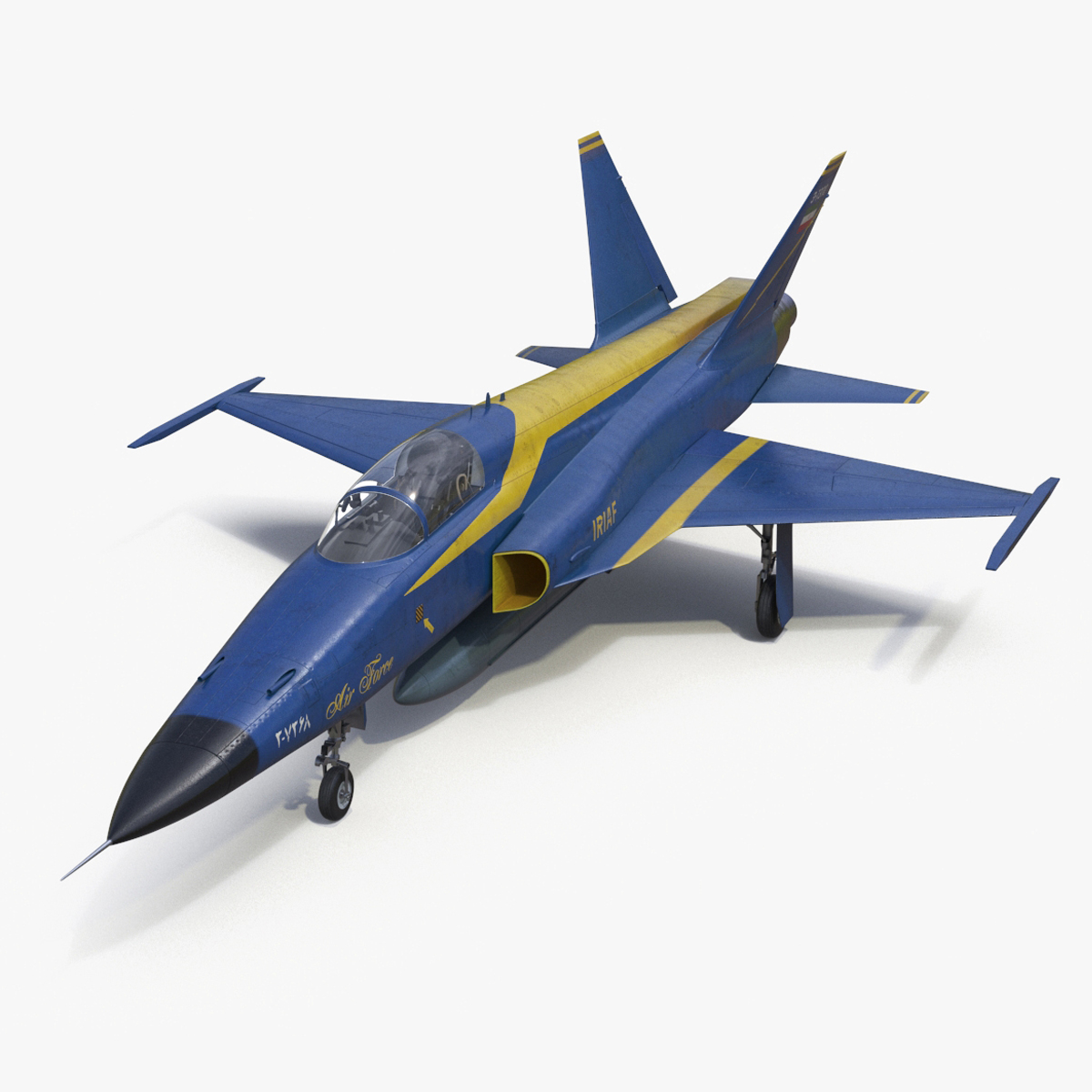 3D HESA Saeqeh Iranian Combat Aircraft Blue Rigged for Maya