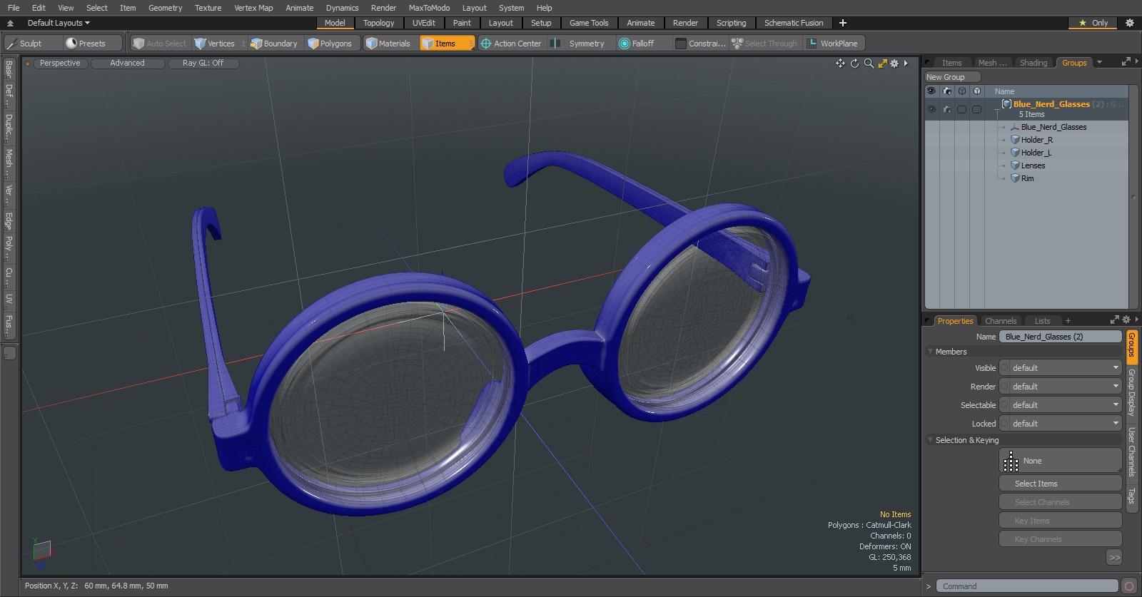 Blue Nerd Glasses 3D