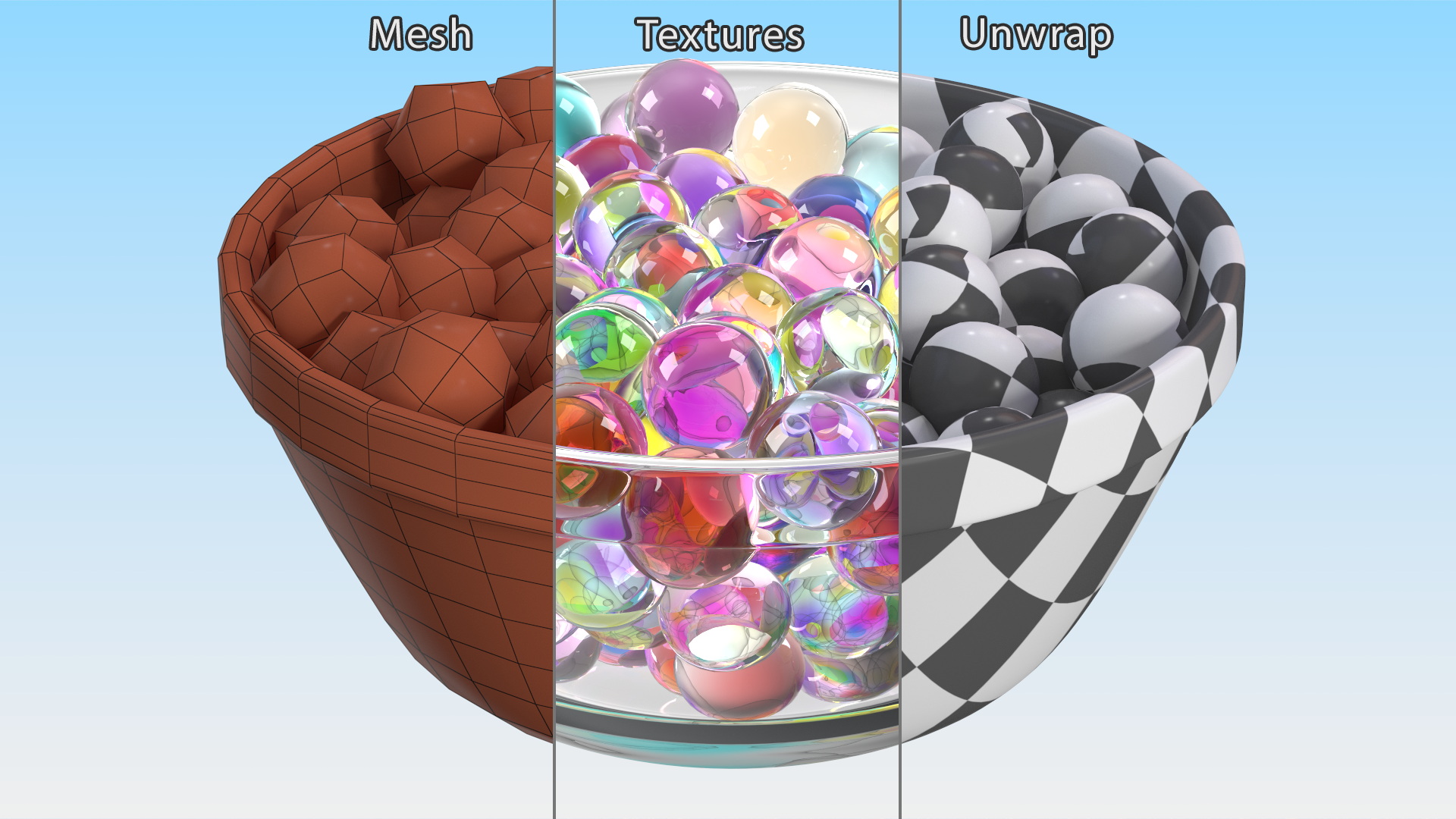 3D model Bowl with Water Gel Beads