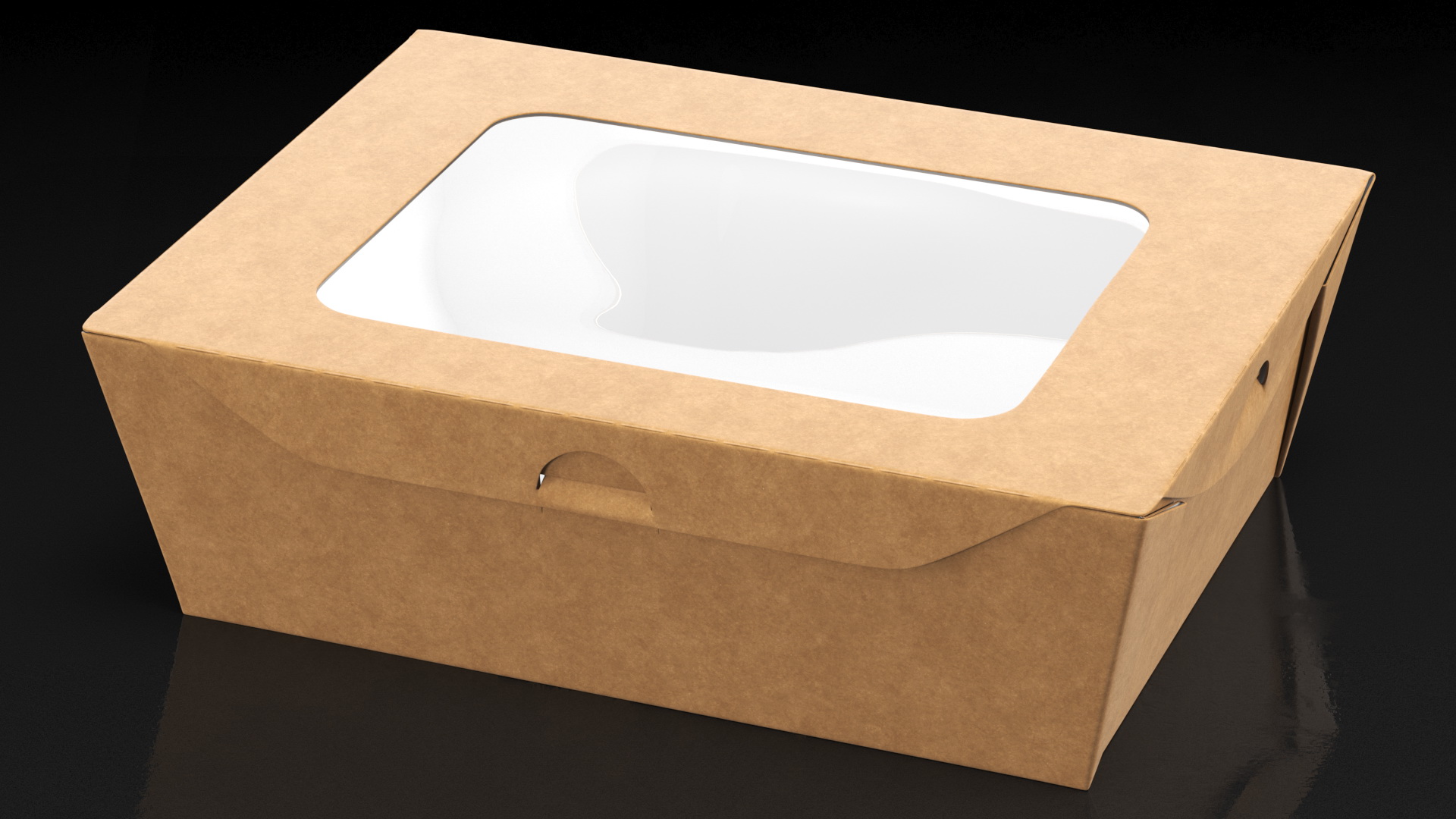 Small Kraft Salad Box with Clear Window 3D model