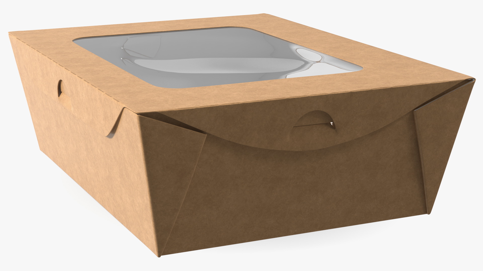 Small Kraft Salad Box with Clear Window 3D model