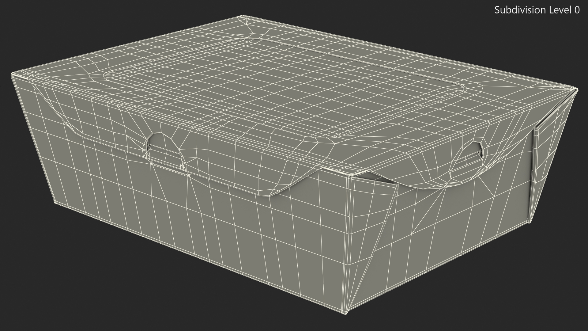 Small Kraft Salad Box with Clear Window 3D model