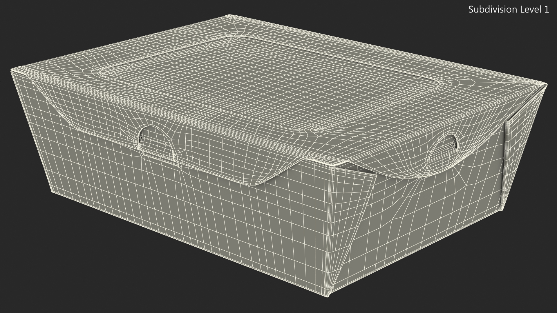 Small Kraft Salad Box with Clear Window 3D model