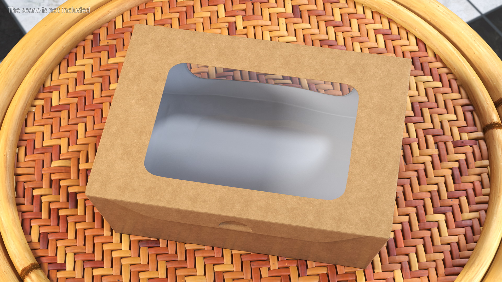 Small Kraft Salad Box with Clear Window 3D model