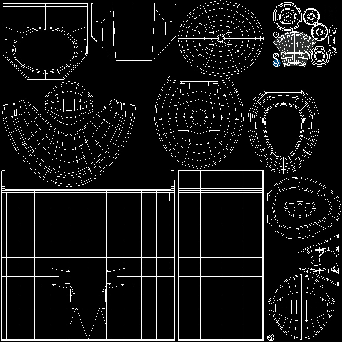 Combined Prison Toilet American Style 3D