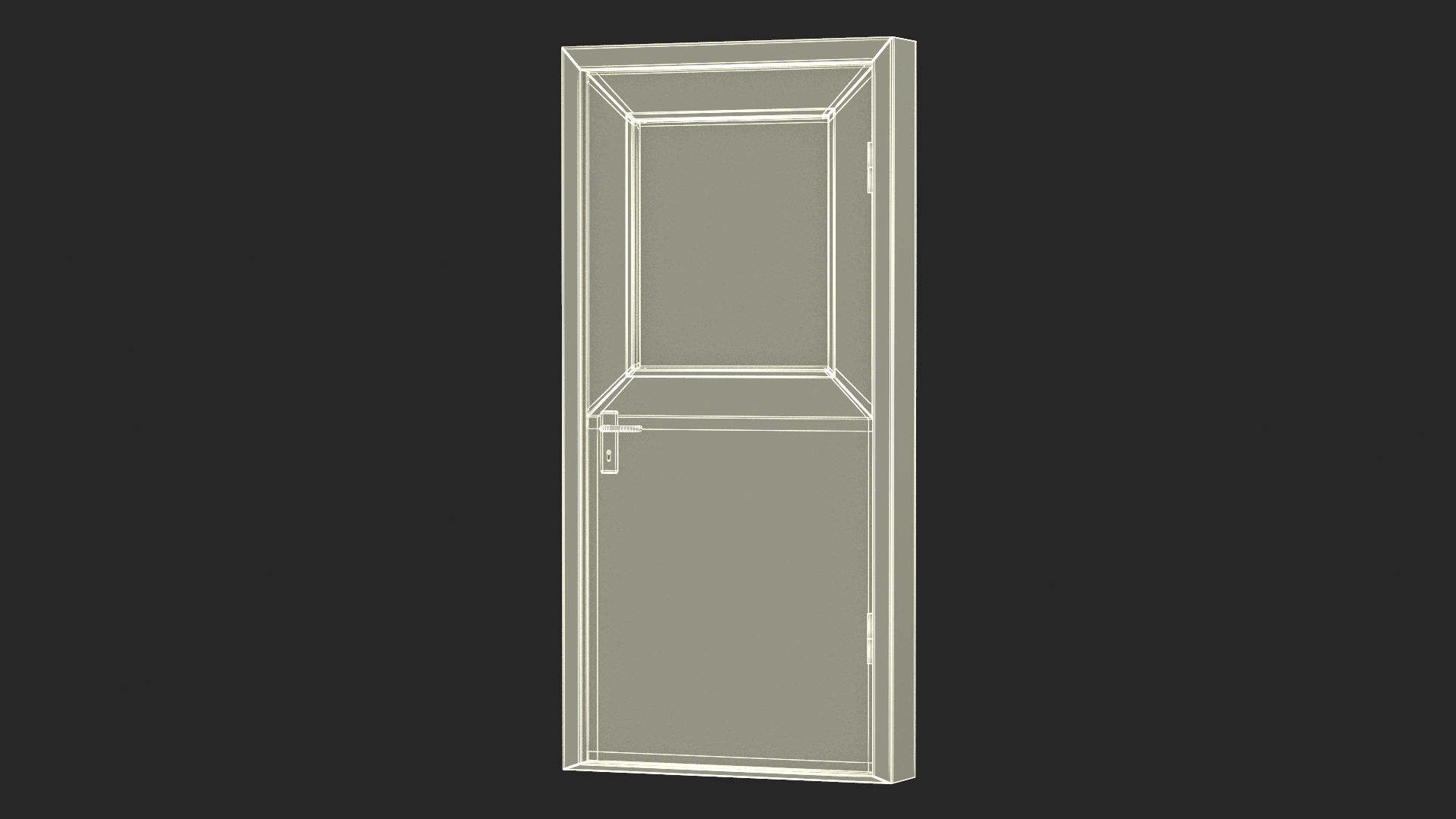 3D Single Fire Exit Door with Panic Bar