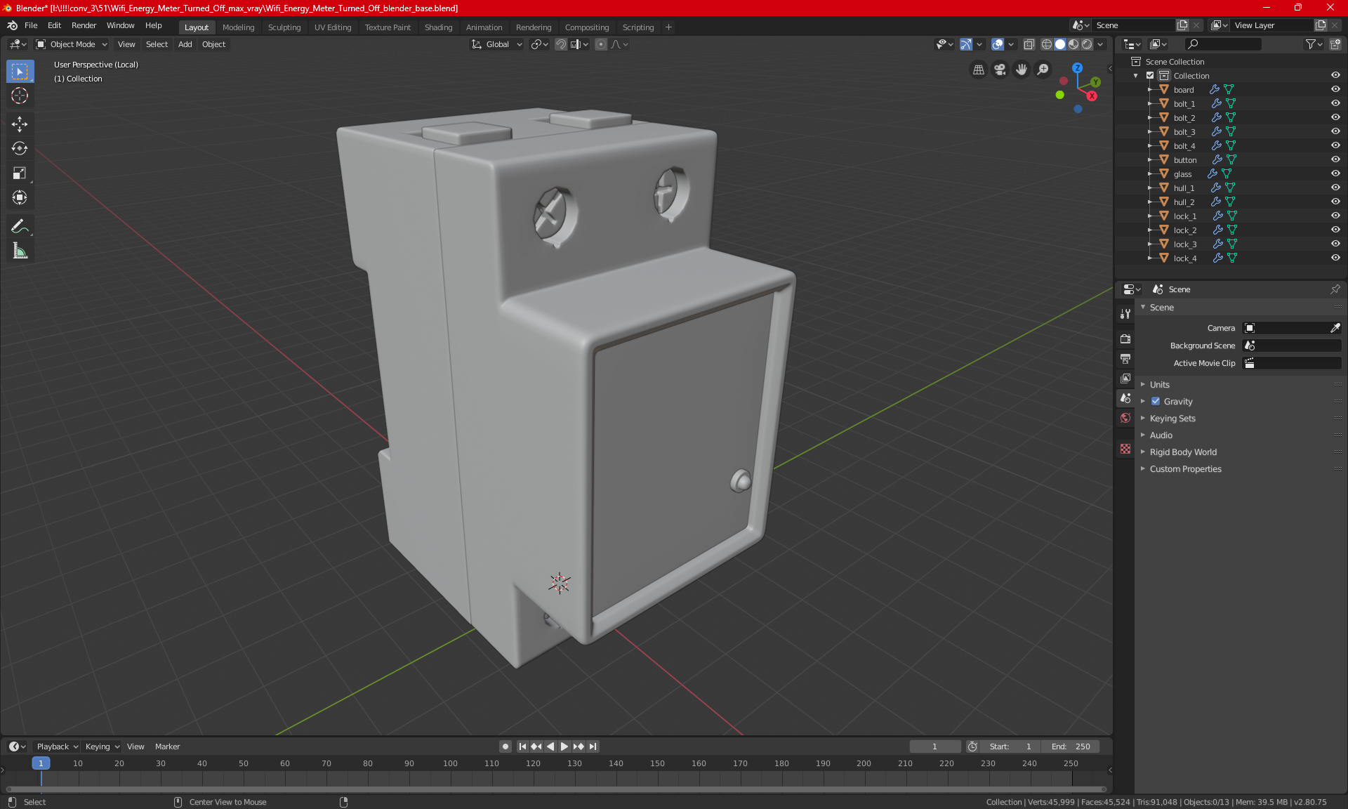 3D Wifi Energy Meter Turned Off model