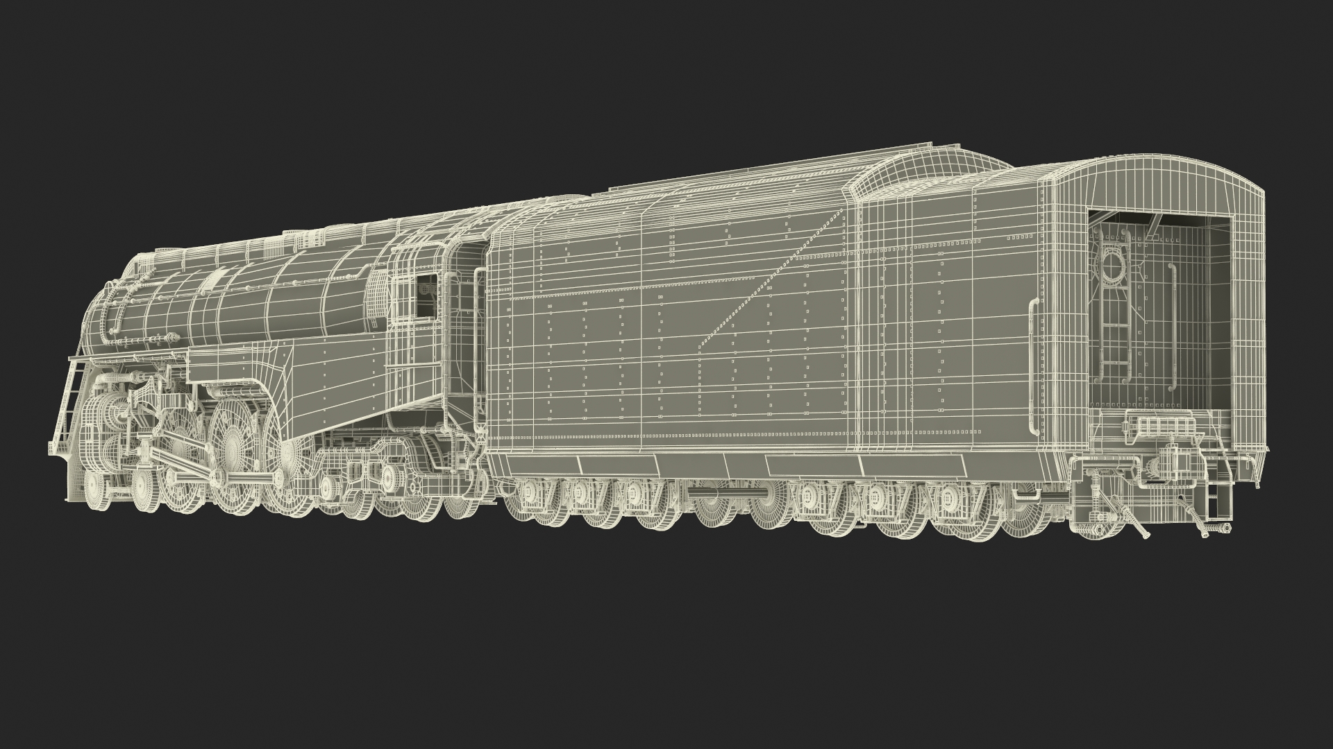 3D New York Central Hudson Train Rigged