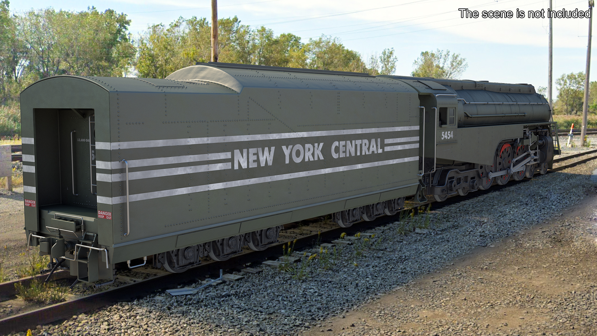 3D New York Central Hudson Train Rigged