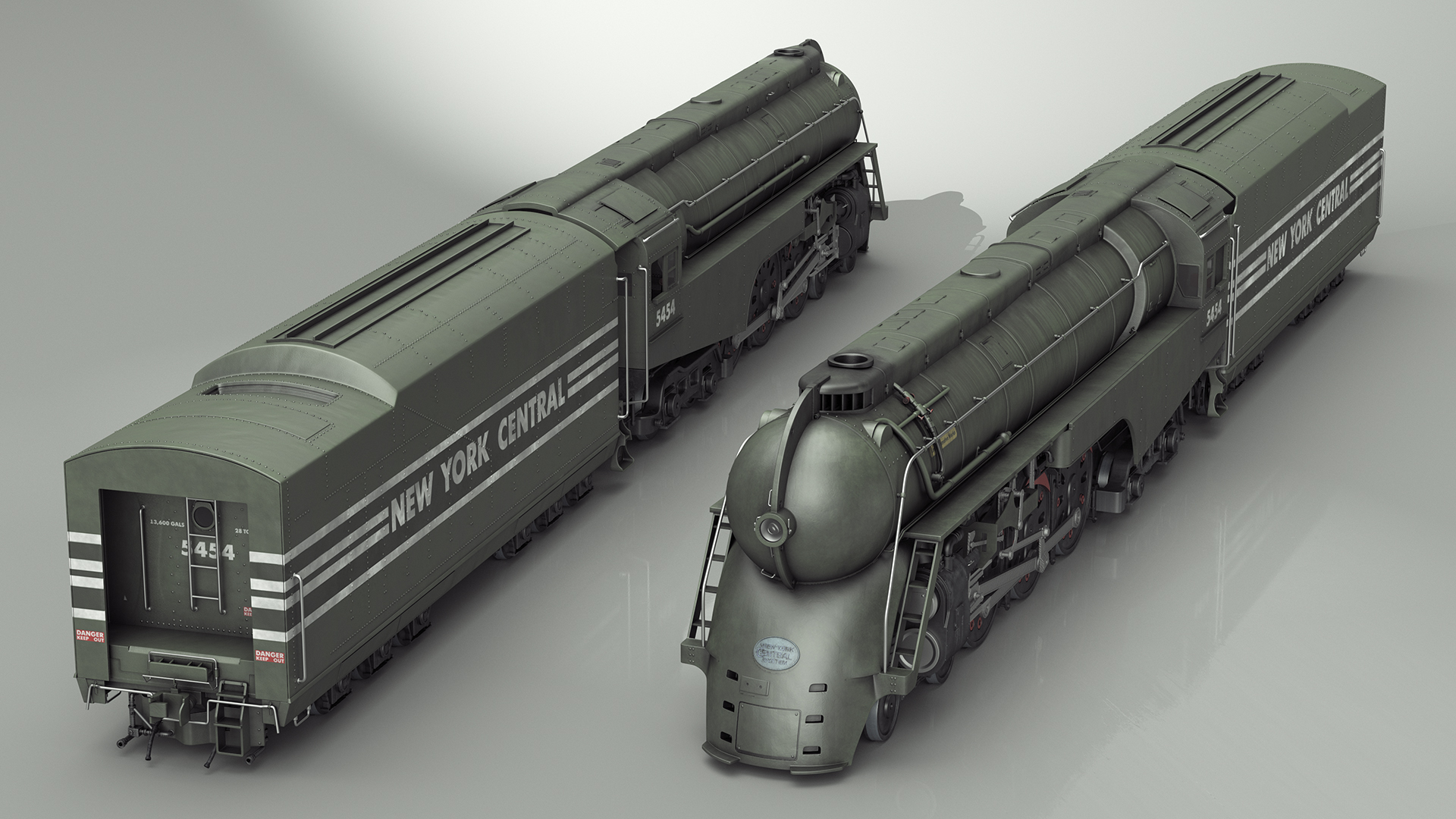 3D New York Central Hudson Train Rigged