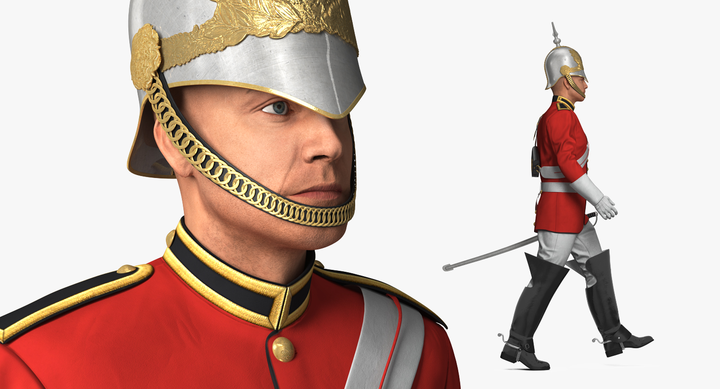 3D Queens Royal Soldier Lifeguards Cavalry Rigged