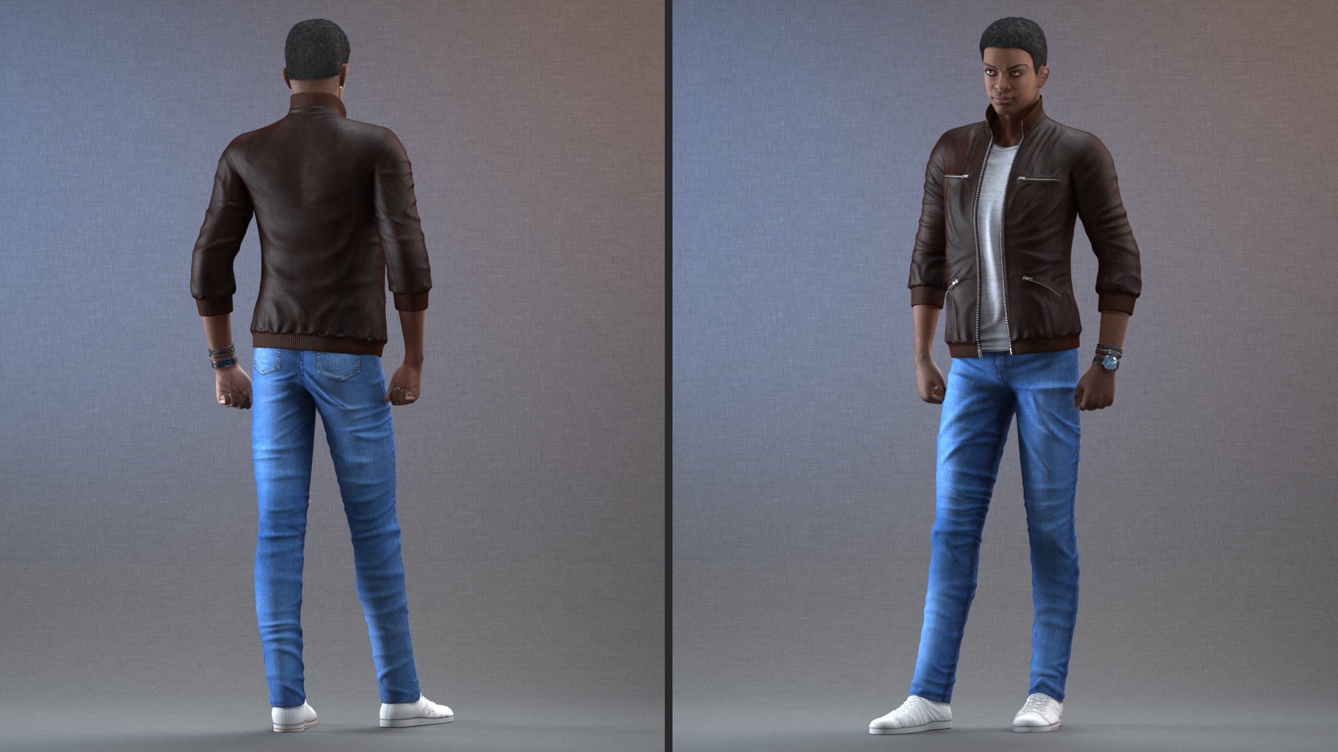 3D model Teenager Light Skin Street Outfit Rigged