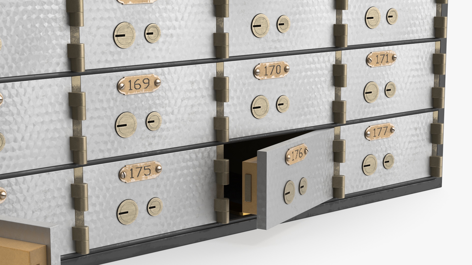 3D Safety Deposit Box With Gold Bars model