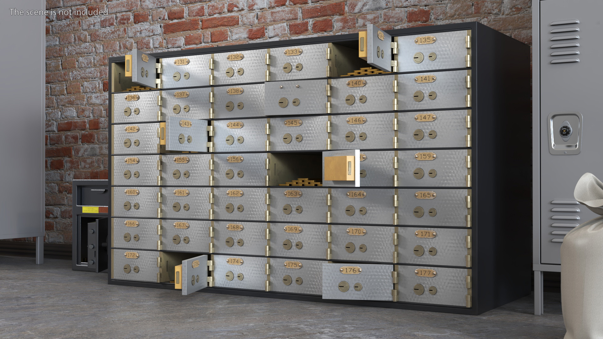 3D Safety Deposit Box With Gold Bars model