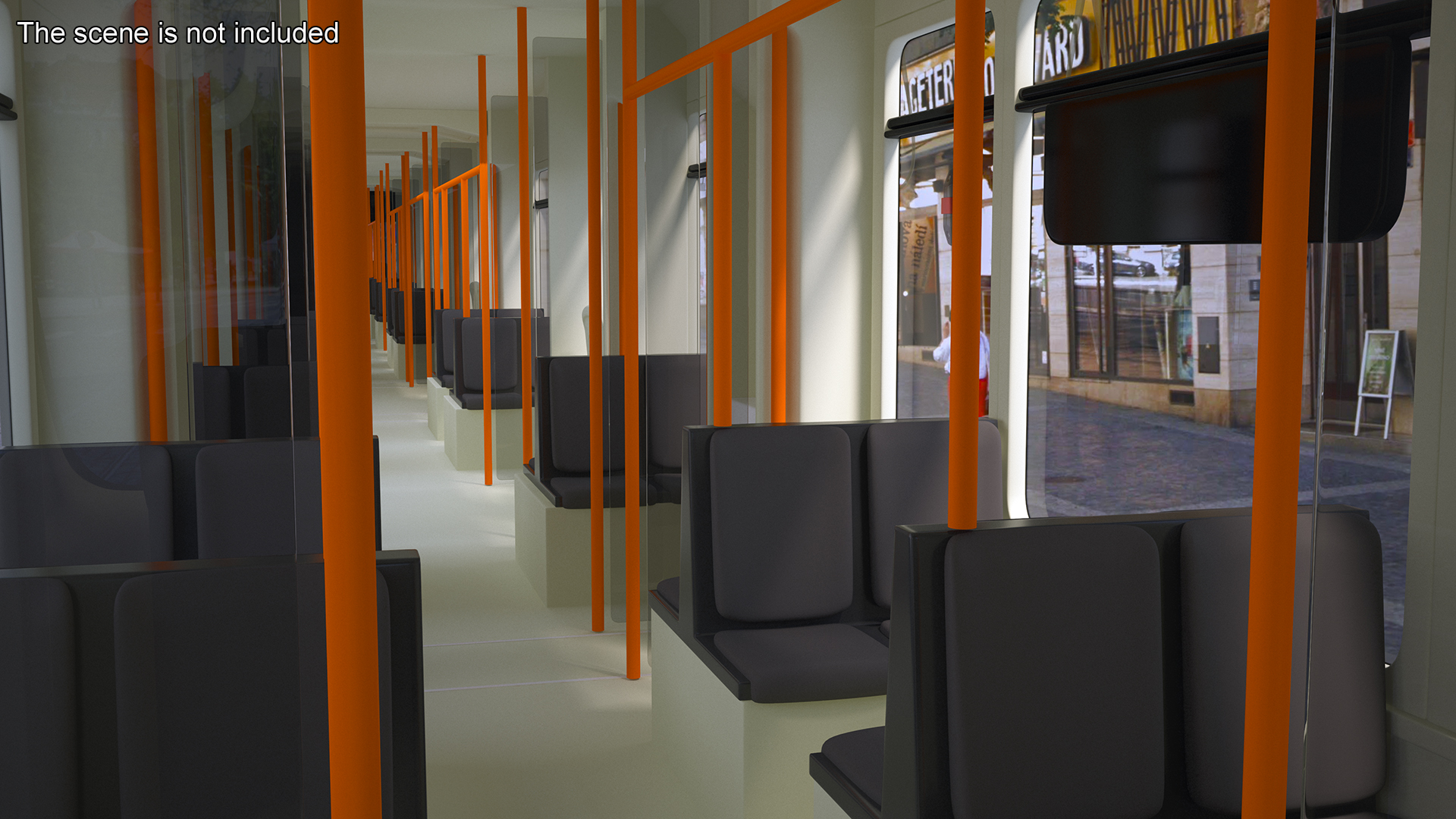 3D model Modern City Tram Bybanen Simple Interior