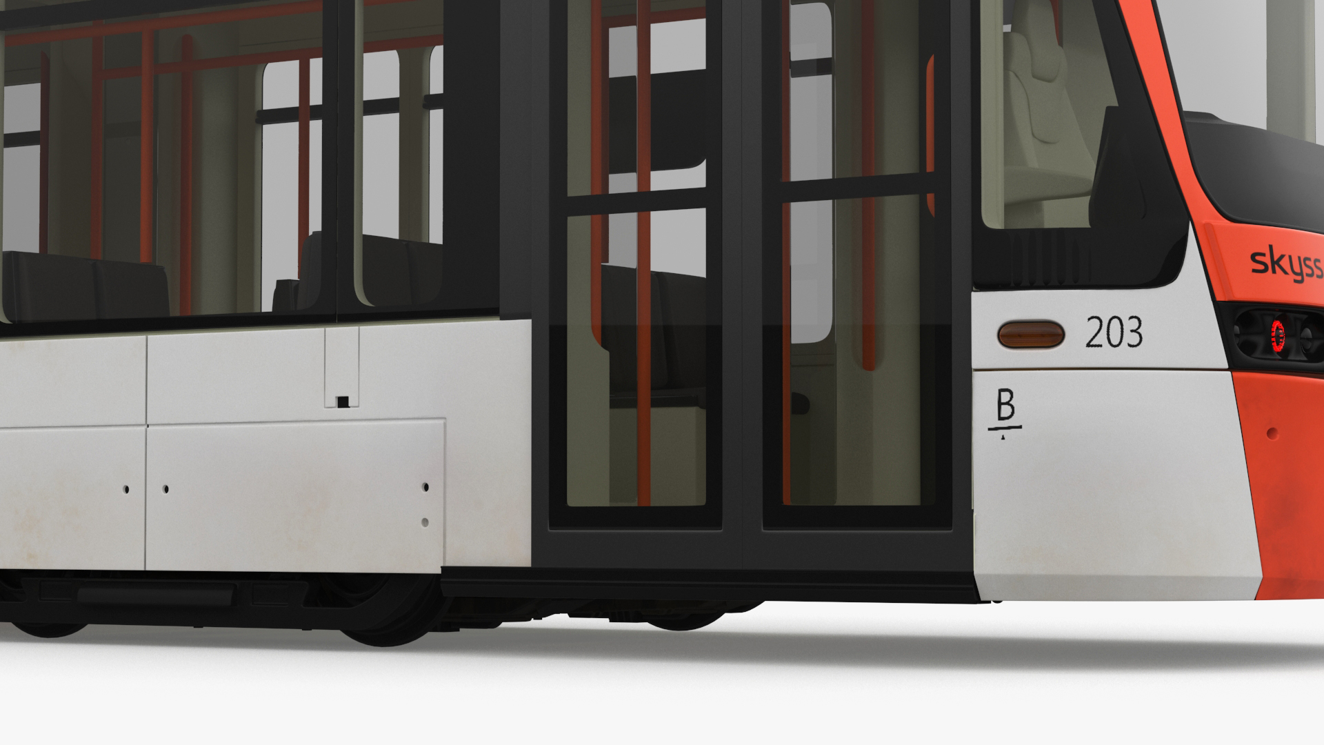 3D model Modern City Tram Bybanen Simple Interior