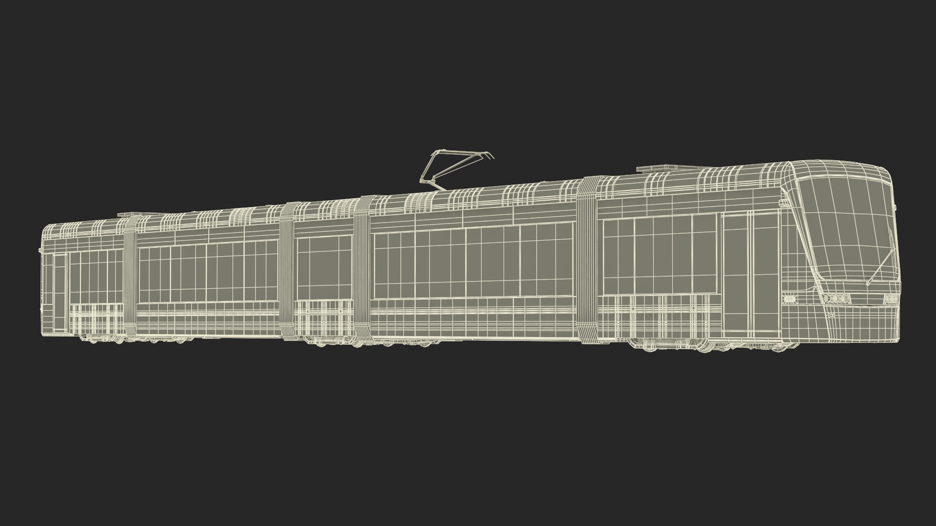 3D model Modern City Tram Bybanen Simple Interior