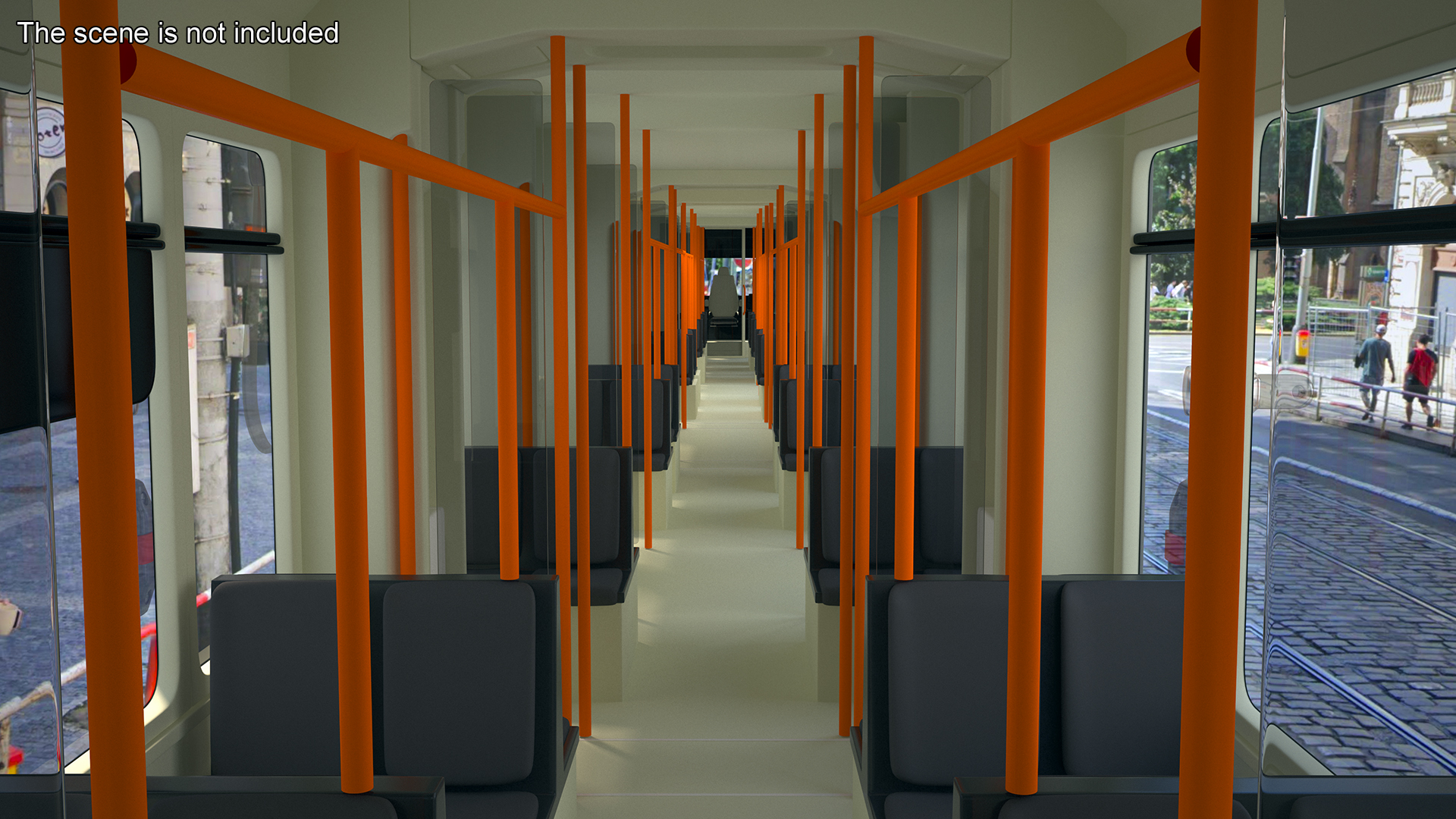 3D model Modern City Tram Bybanen Simple Interior