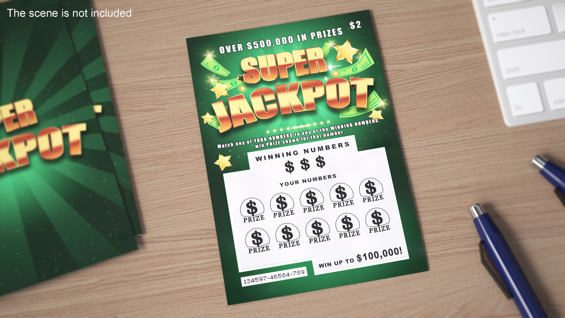 3D Super Jackpot Scratch Off Scratching Card