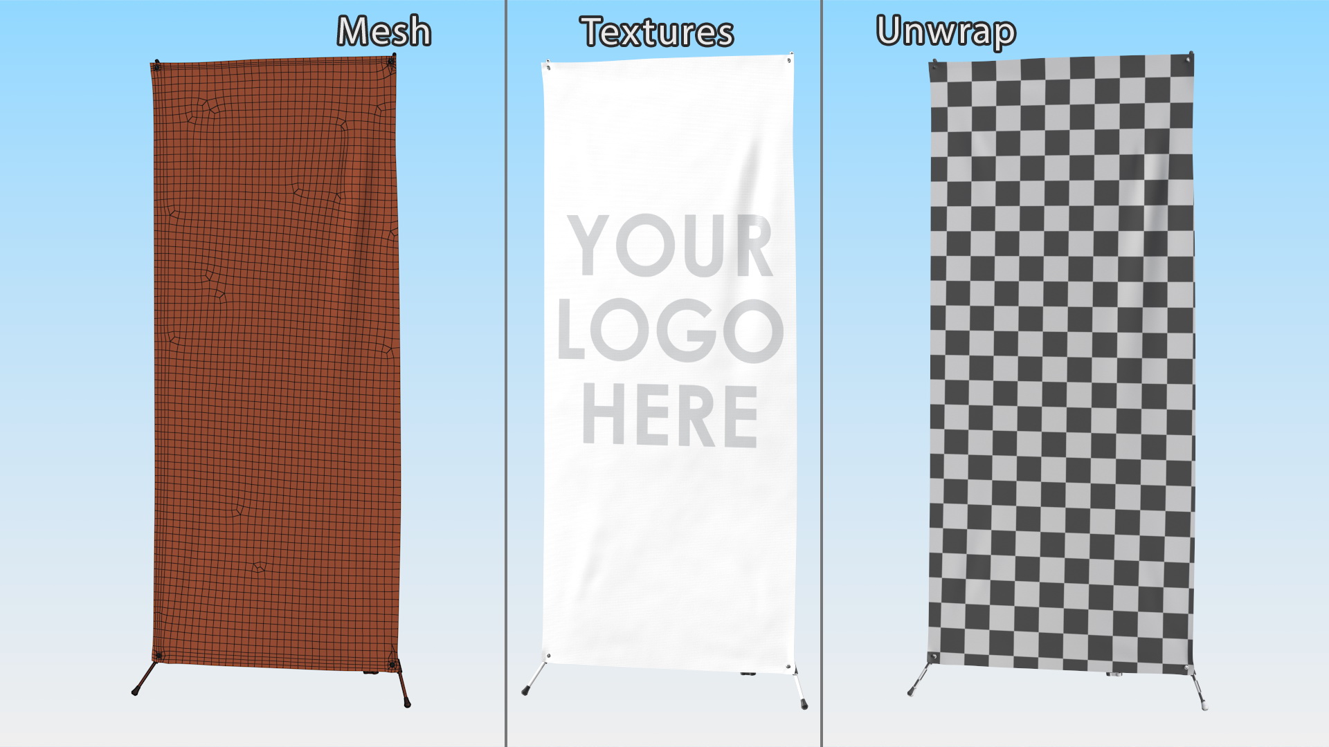 3D Trade Show Banner Stand model